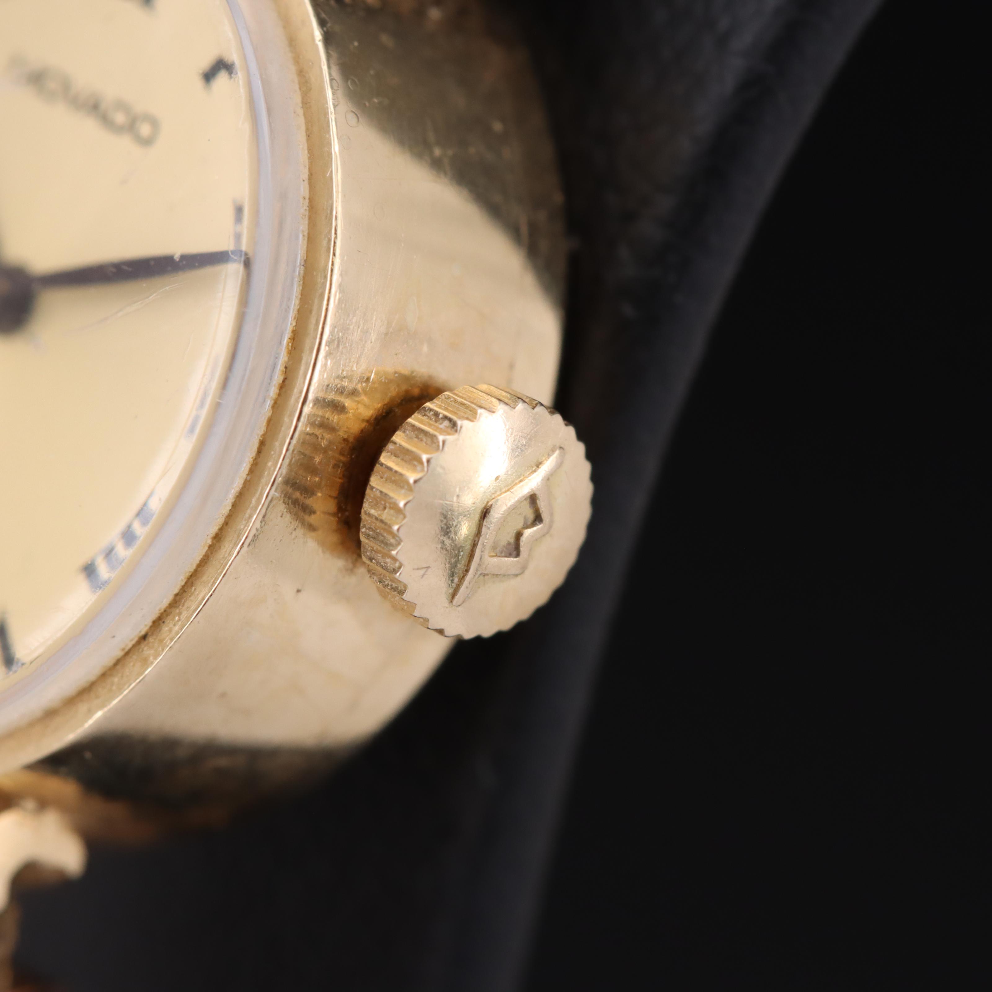 14K Movado Swiss Stem Wind Watch with Gold-Filled Band