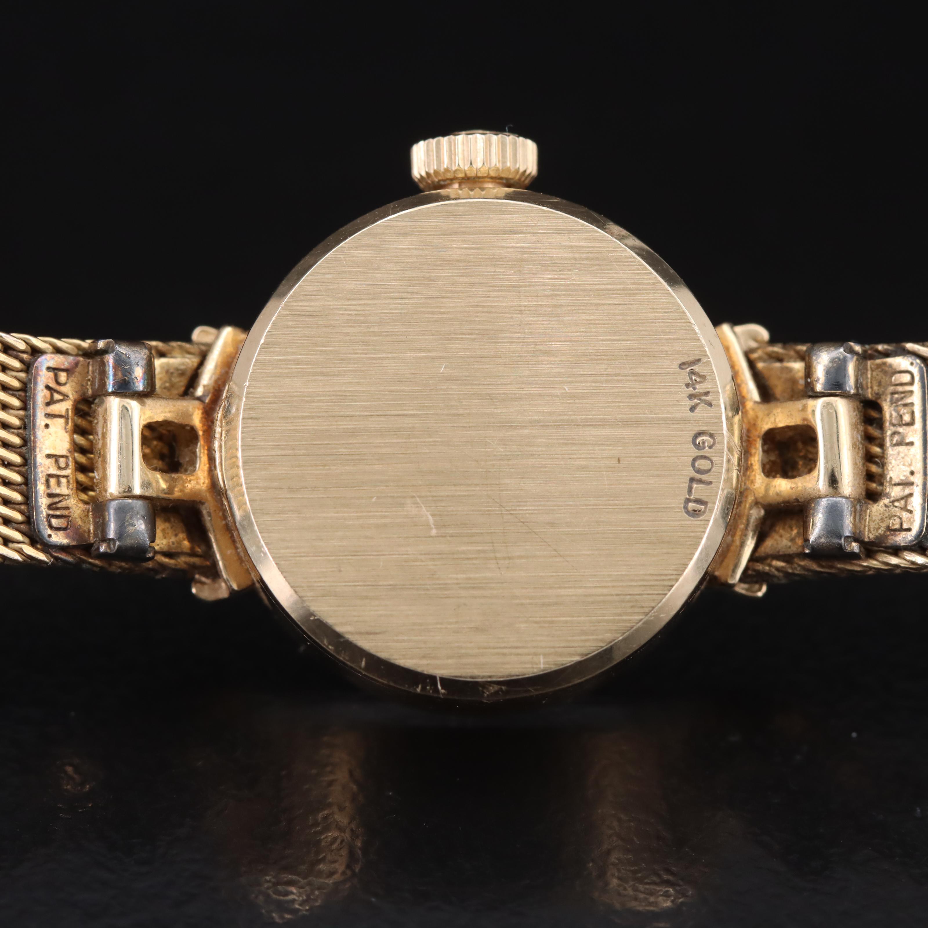 14K Movado Swiss Stem Wind Watch with Gold-Filled Band