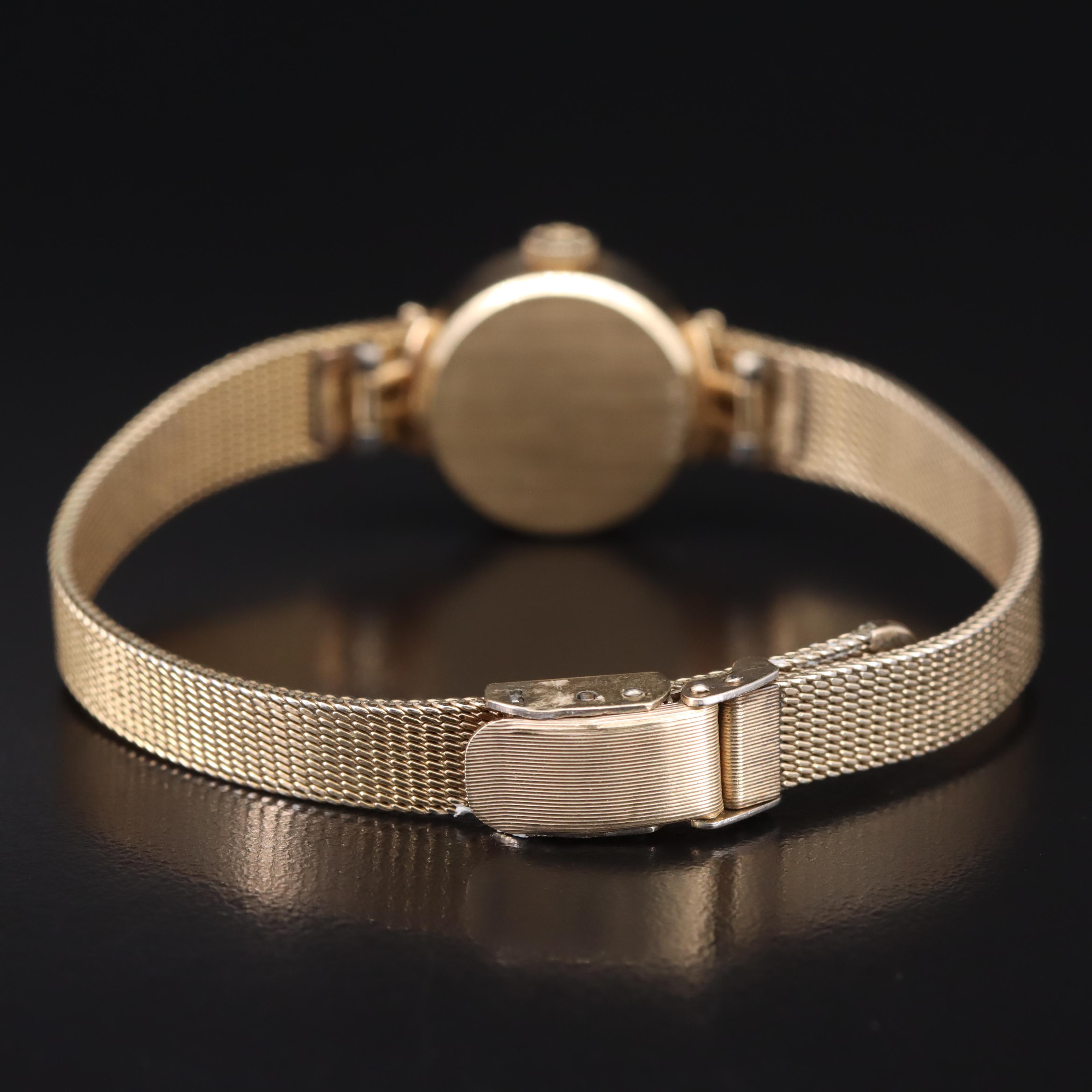 14K Movado Swiss Stem Wind Watch with Gold-Filled Band