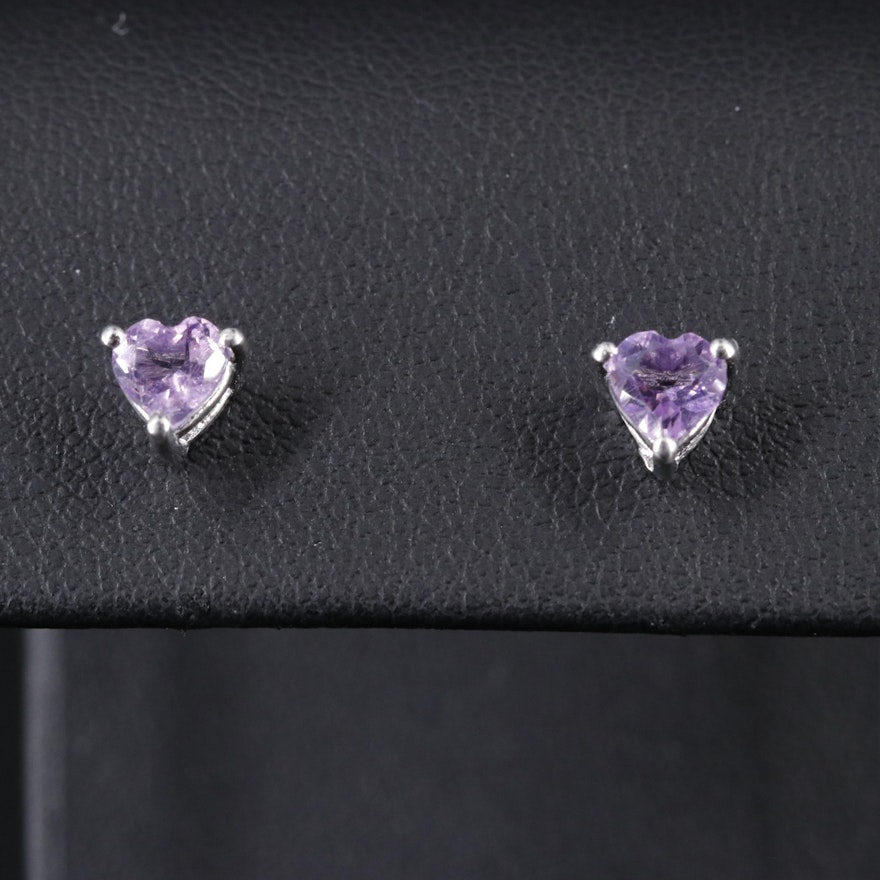 Sterling Silver Amethyst Stud Earrings