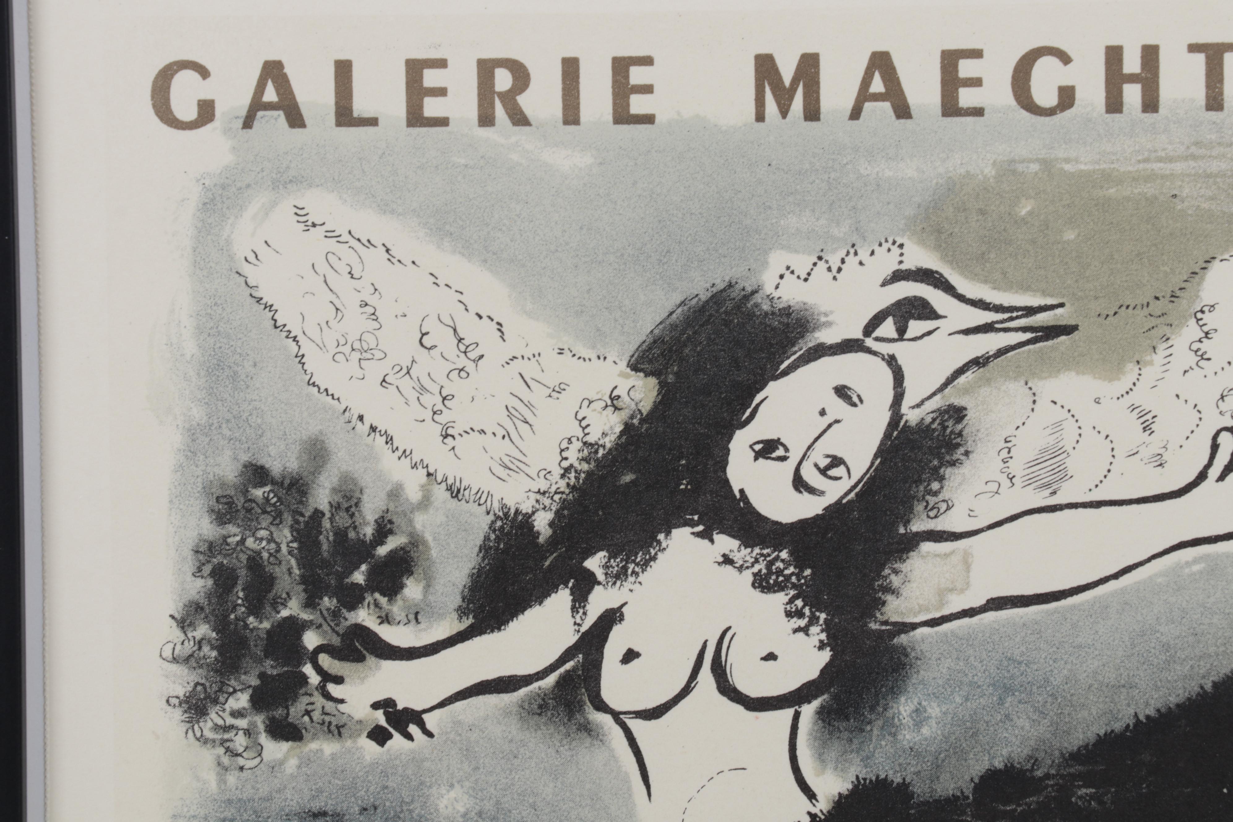 Lithograph After Marc Chagall "Oeuvres Récentes" From "Art in Posters," 1959