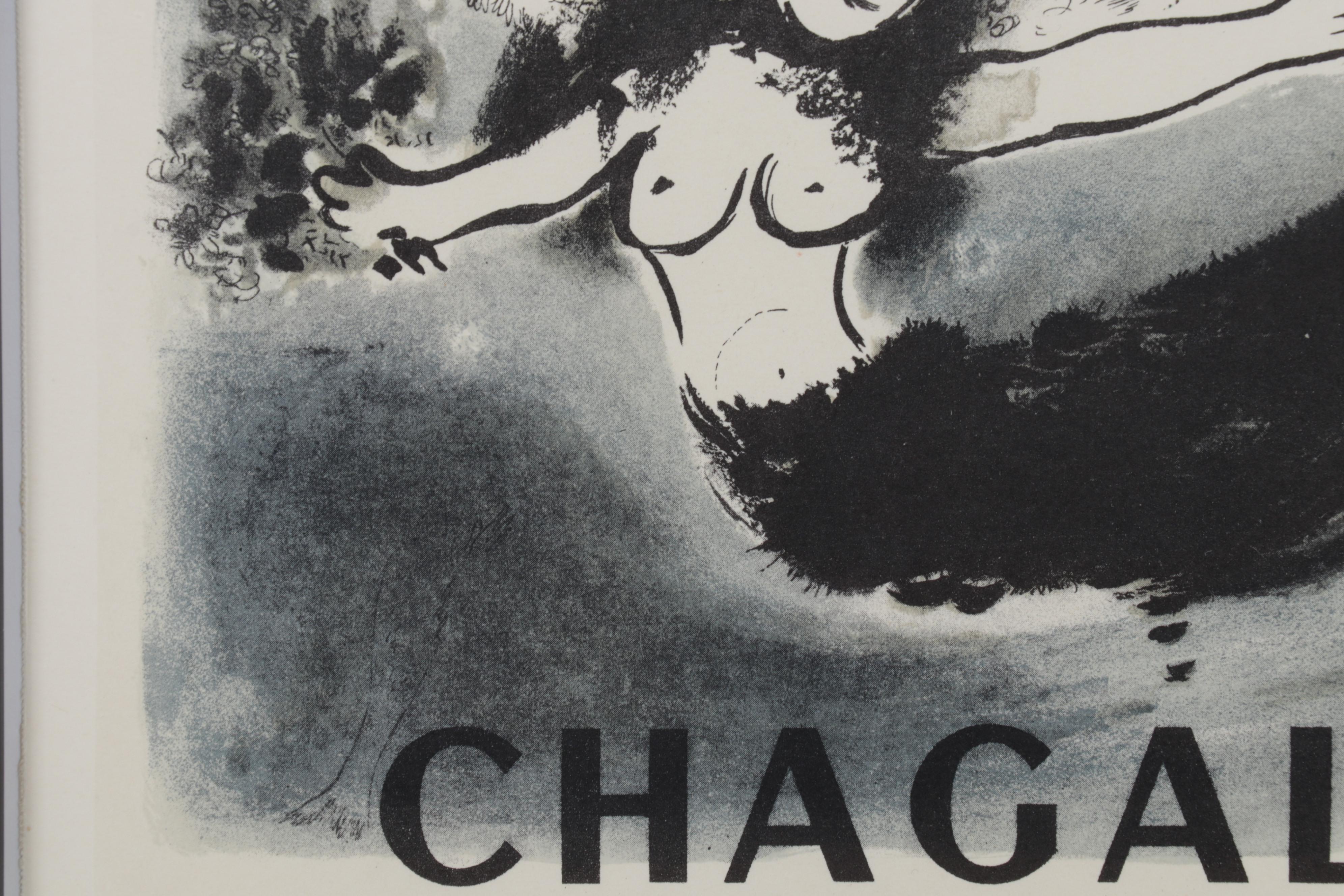 Lithograph After Marc Chagall "Oeuvres Récentes" From "Art in Posters," 1959