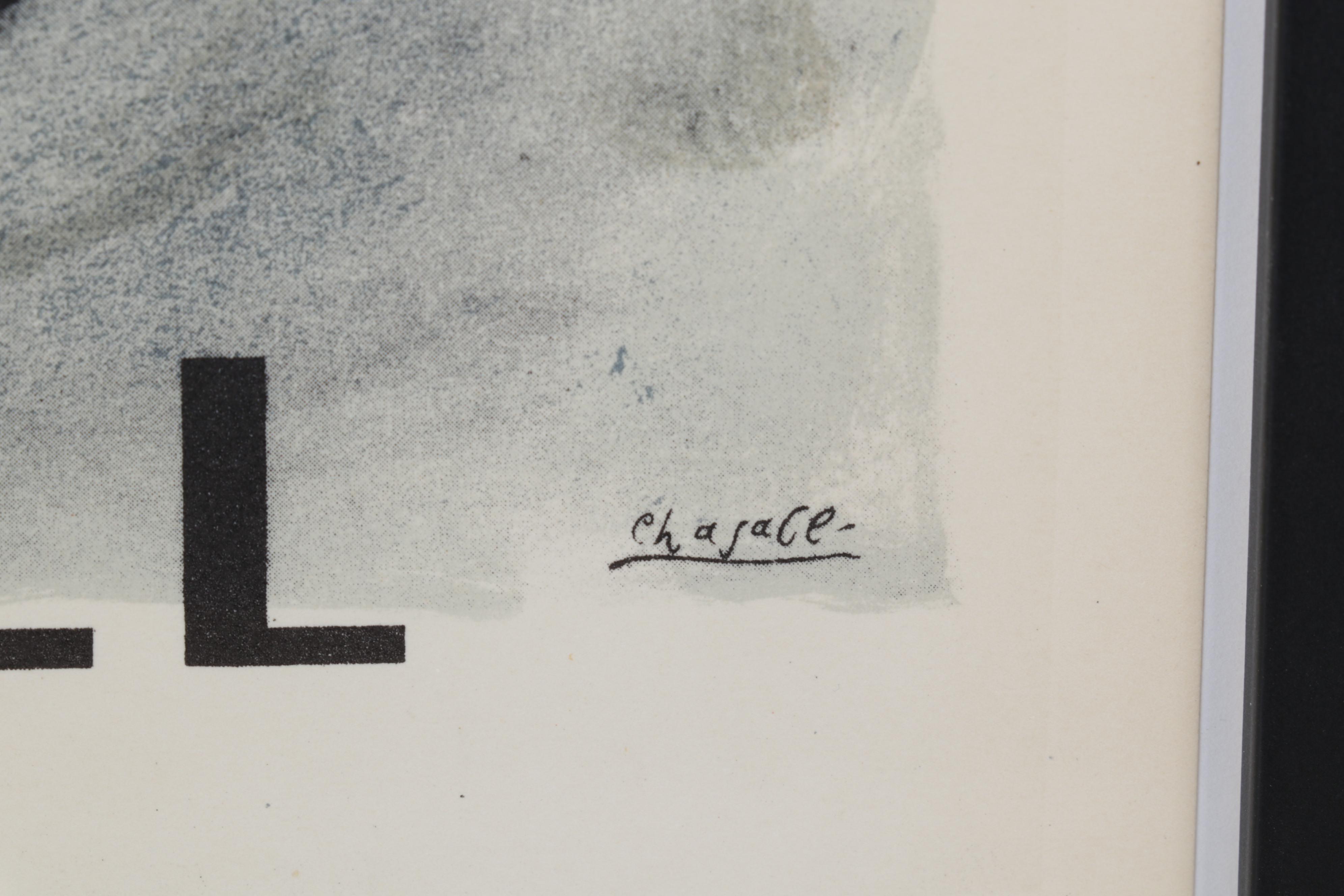 Lithograph After Marc Chagall "Oeuvres Récentes" From "Art in Posters," 1959