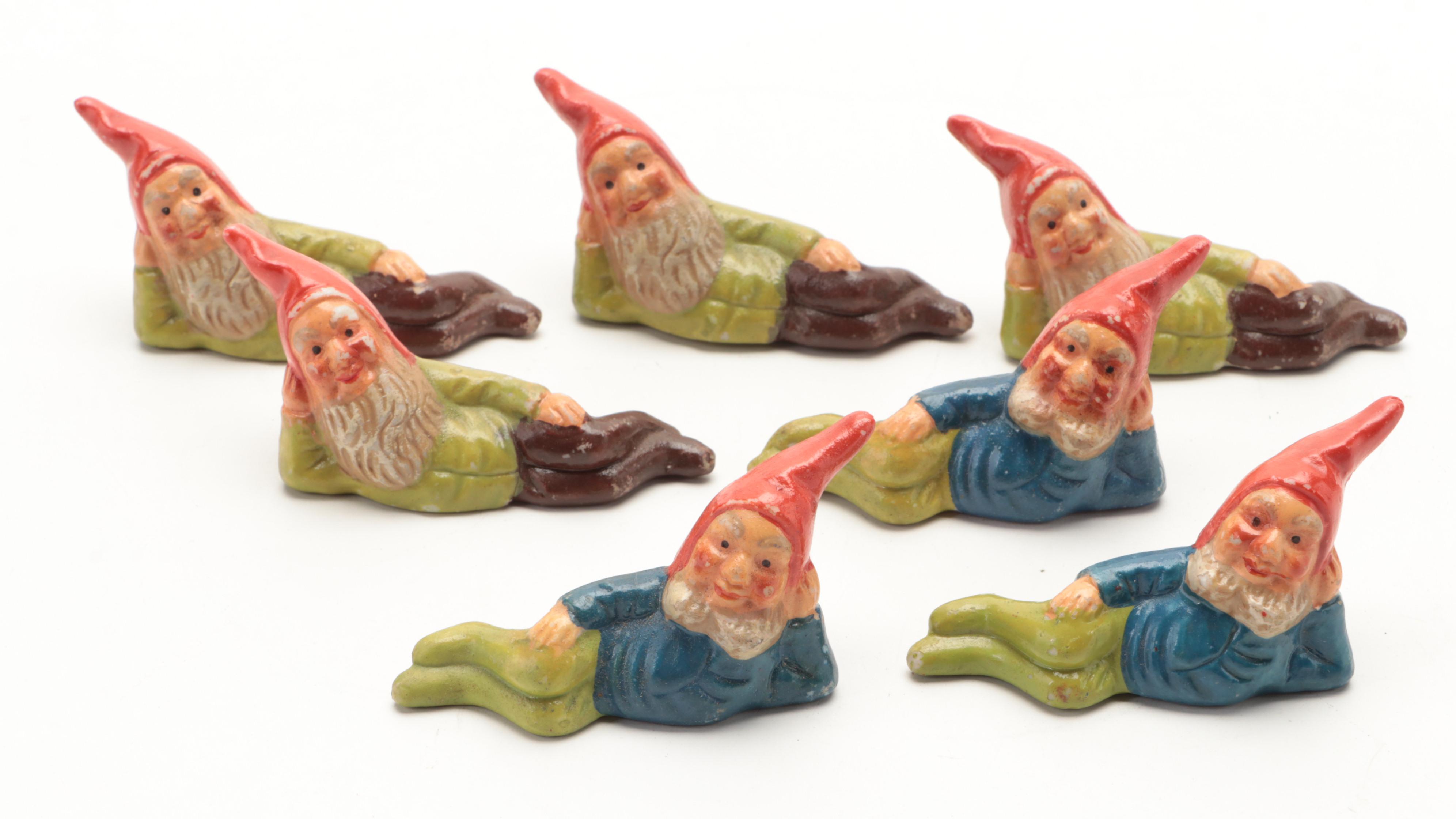 Japanese Porcelain Gnome Figurines in Original Boxes with David Winter House