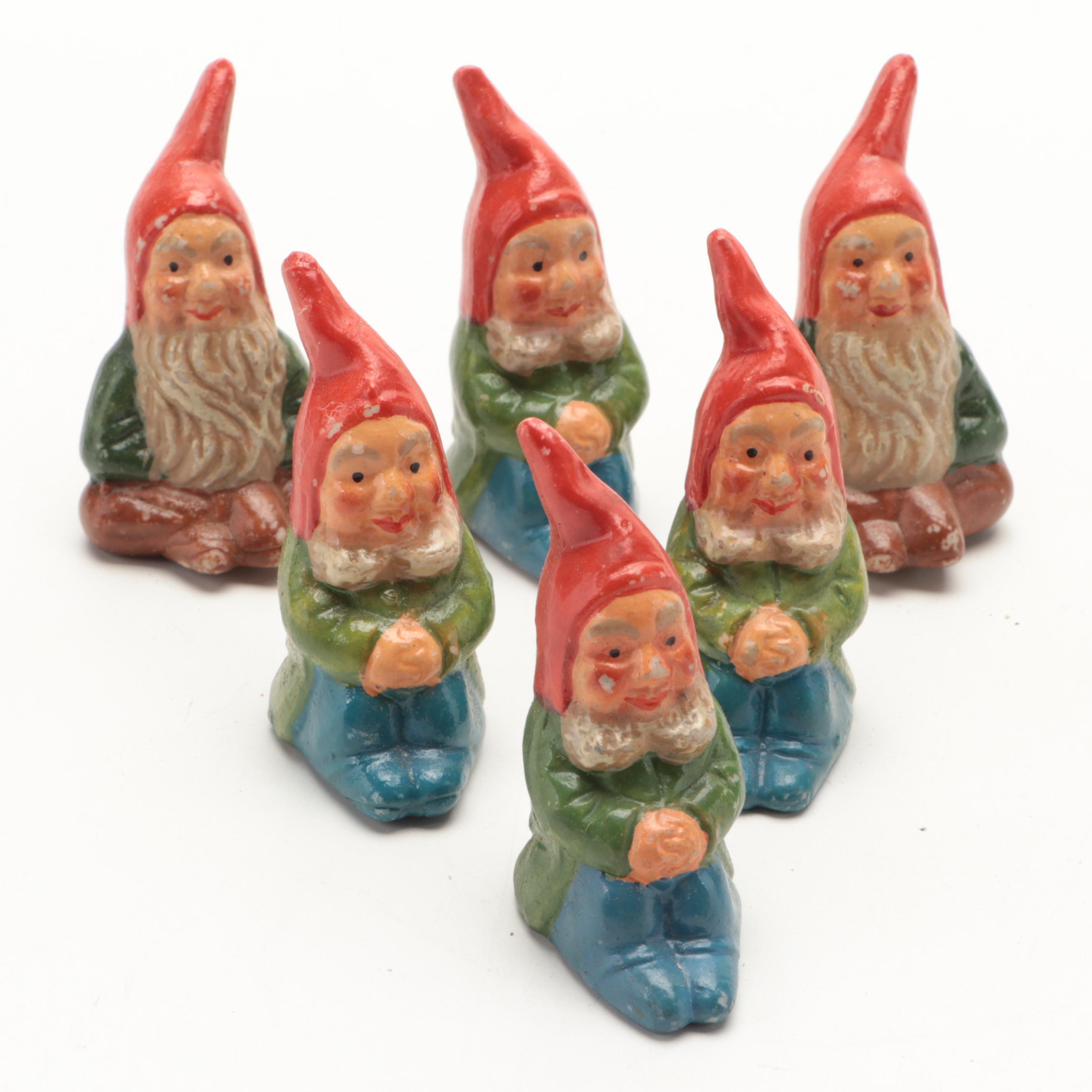 Japanese Porcelain Gnome Figurines in Original Boxes with David Winter House