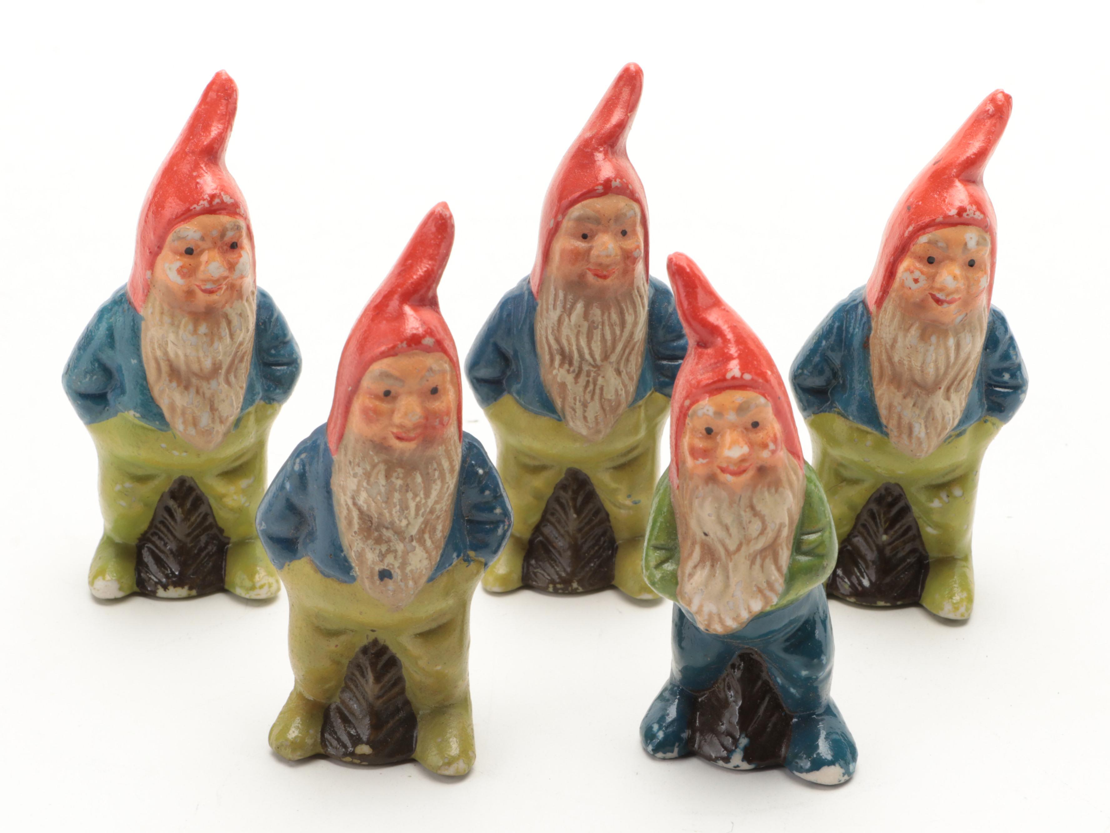 Japanese Porcelain Gnome Figurines in Original Boxes with David Winter House