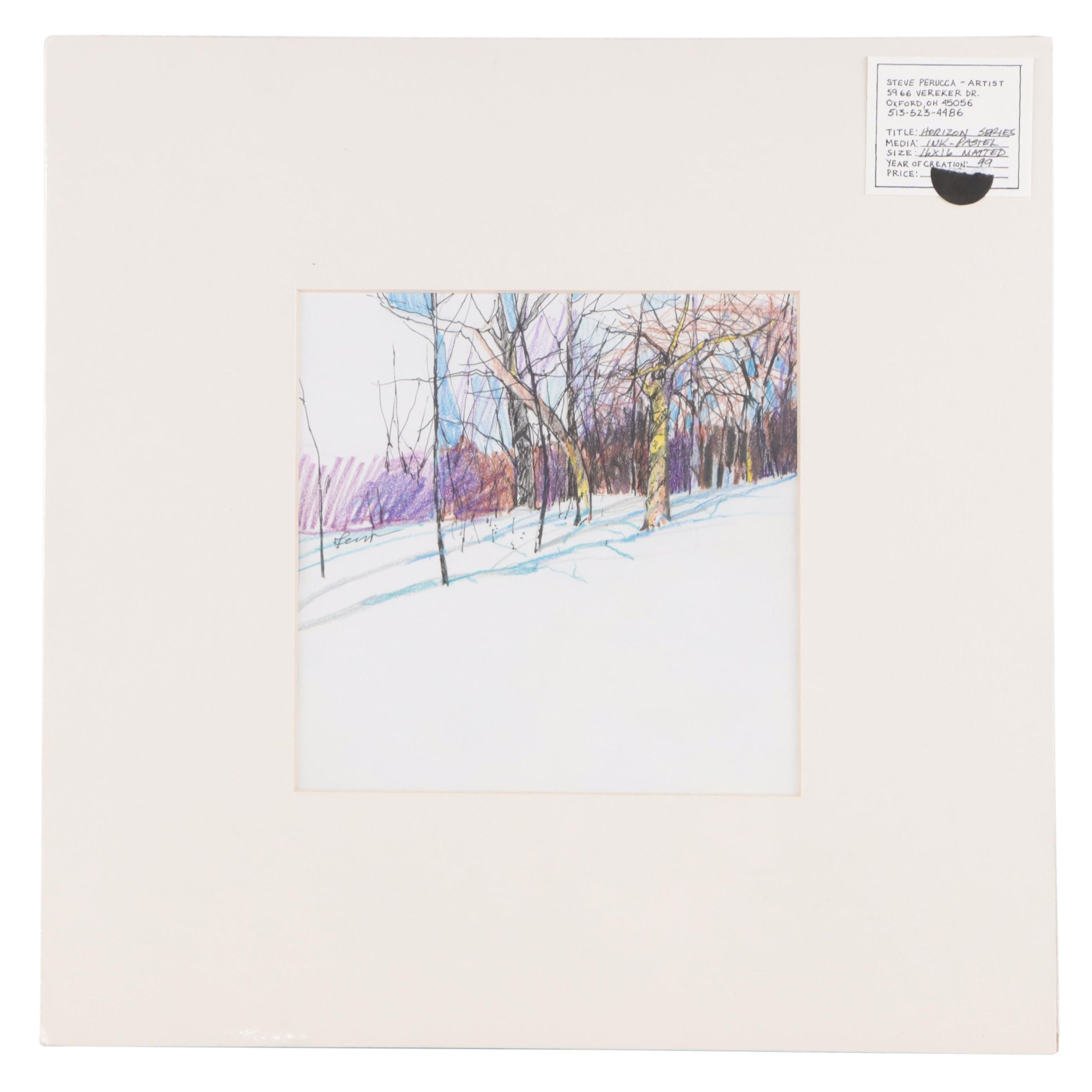 Steve Perucca Mixed Media Drawing "Horizon Series," 1999