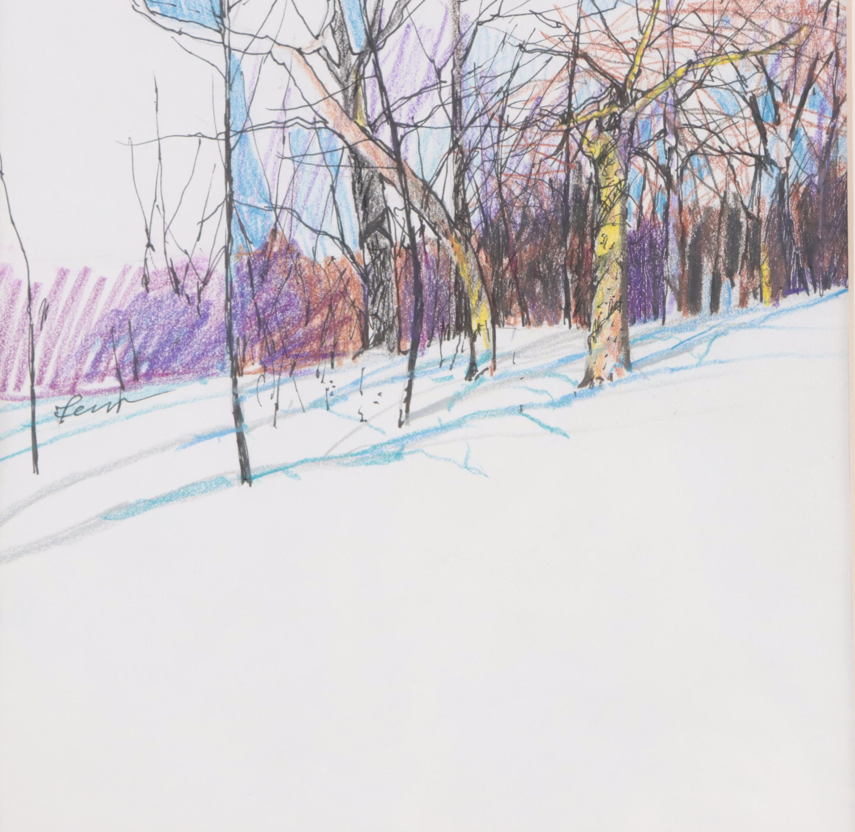 Steve Perucca Mixed Media Drawing "Horizon Series," 1999