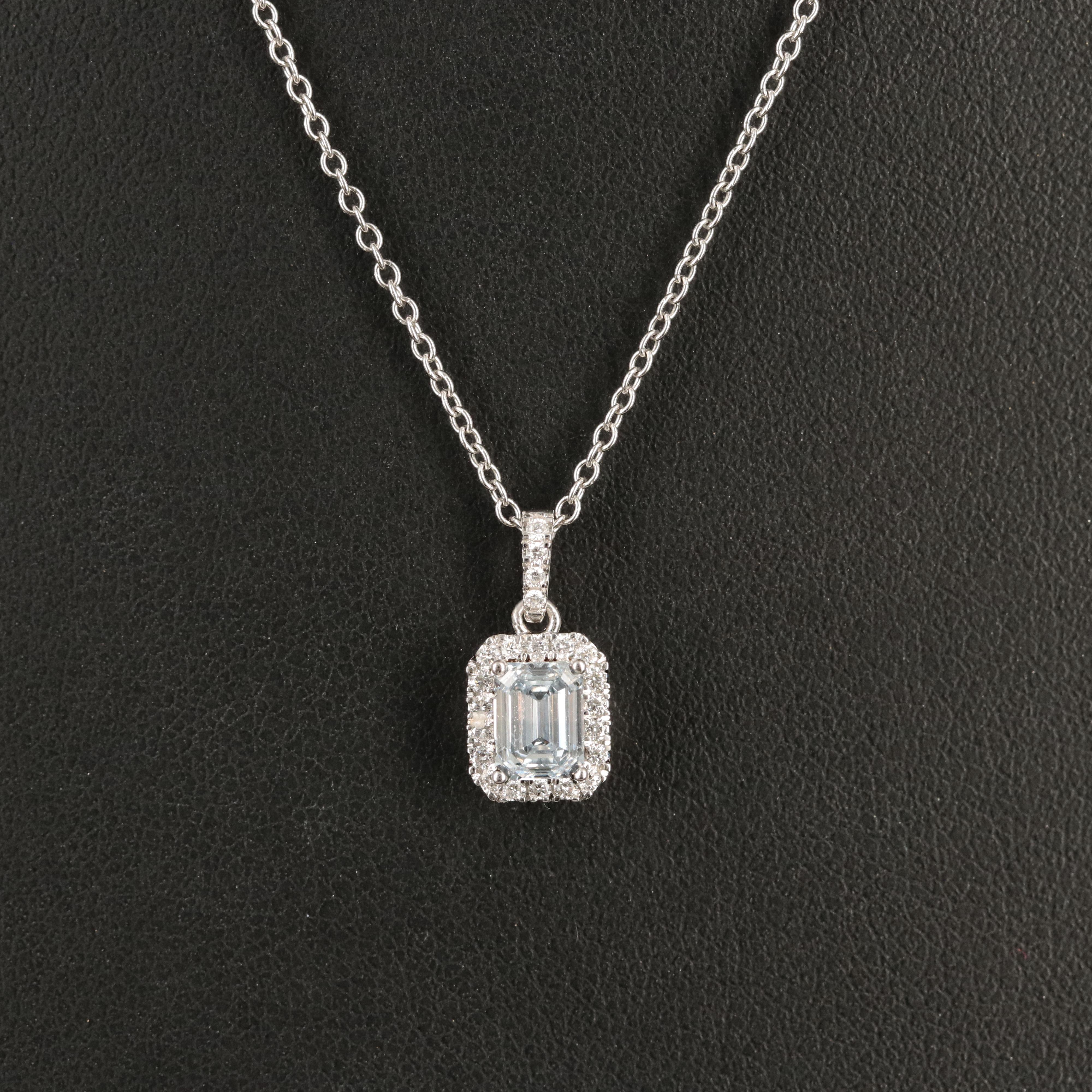 14K 0.67 CTW Lab Grown Diamond Halo Pendant Necklace