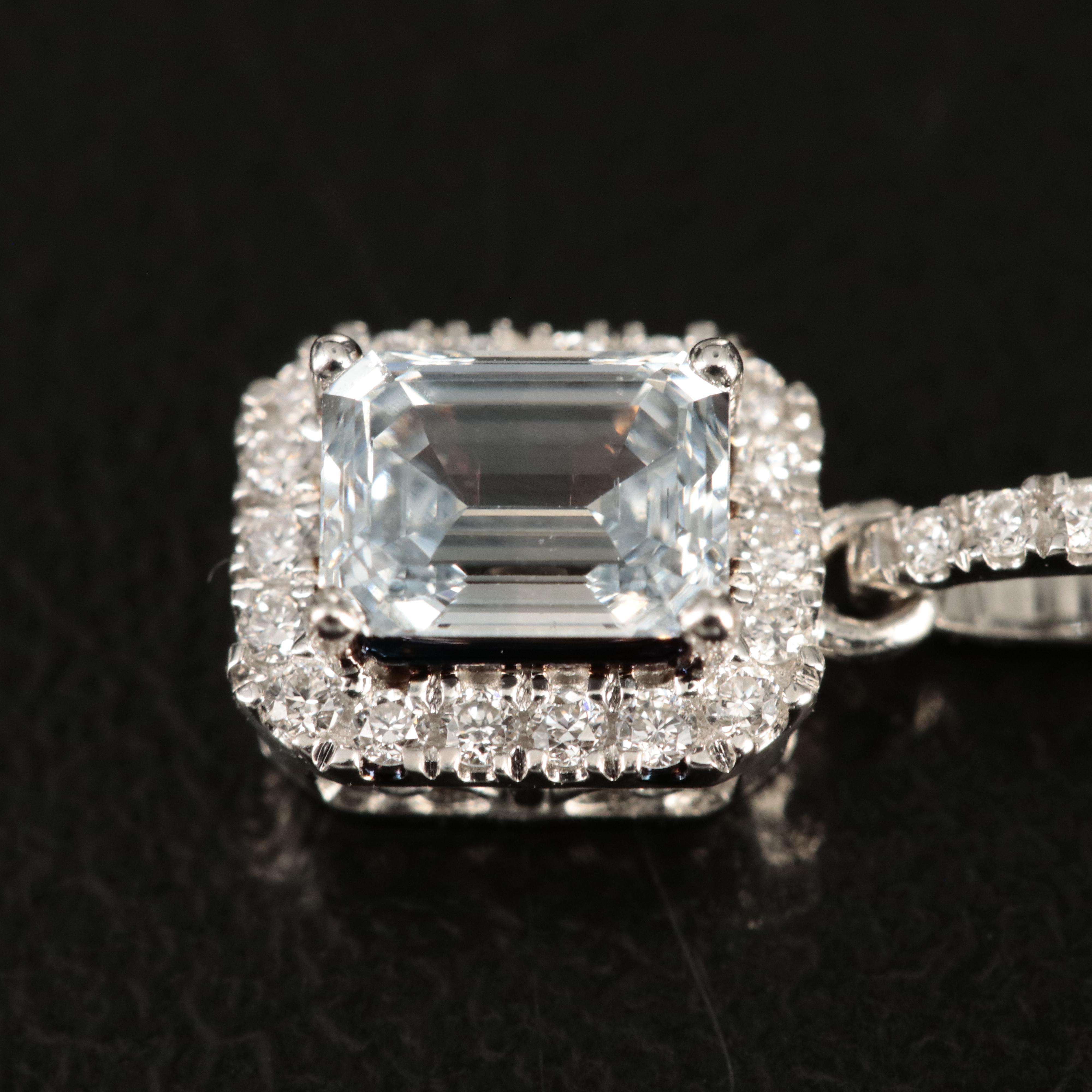 14K 0.67 CTW Lab Grown Diamond Halo Pendant Necklace