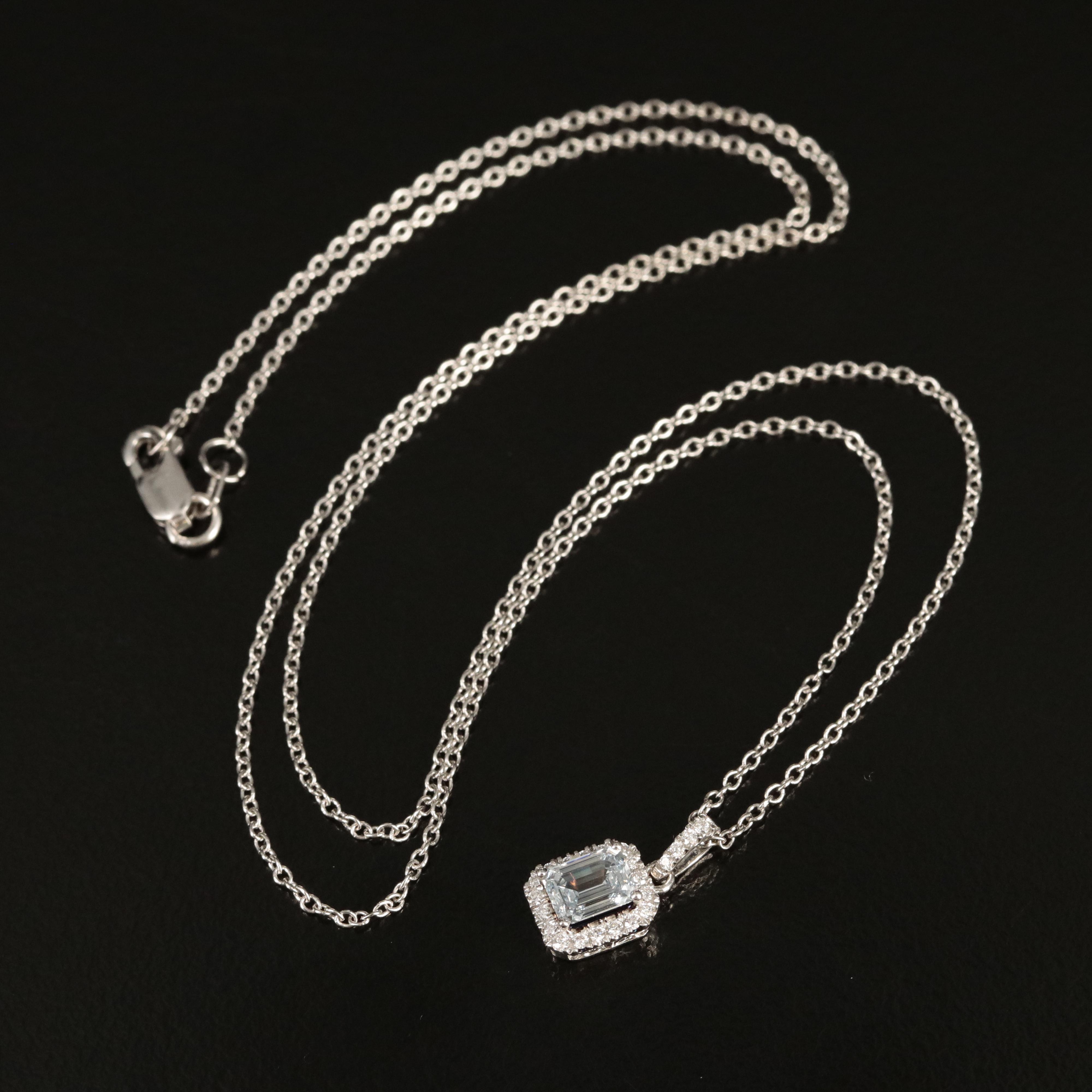 14K 0.67 CTW Lab Grown Diamond Halo Pendant Necklace