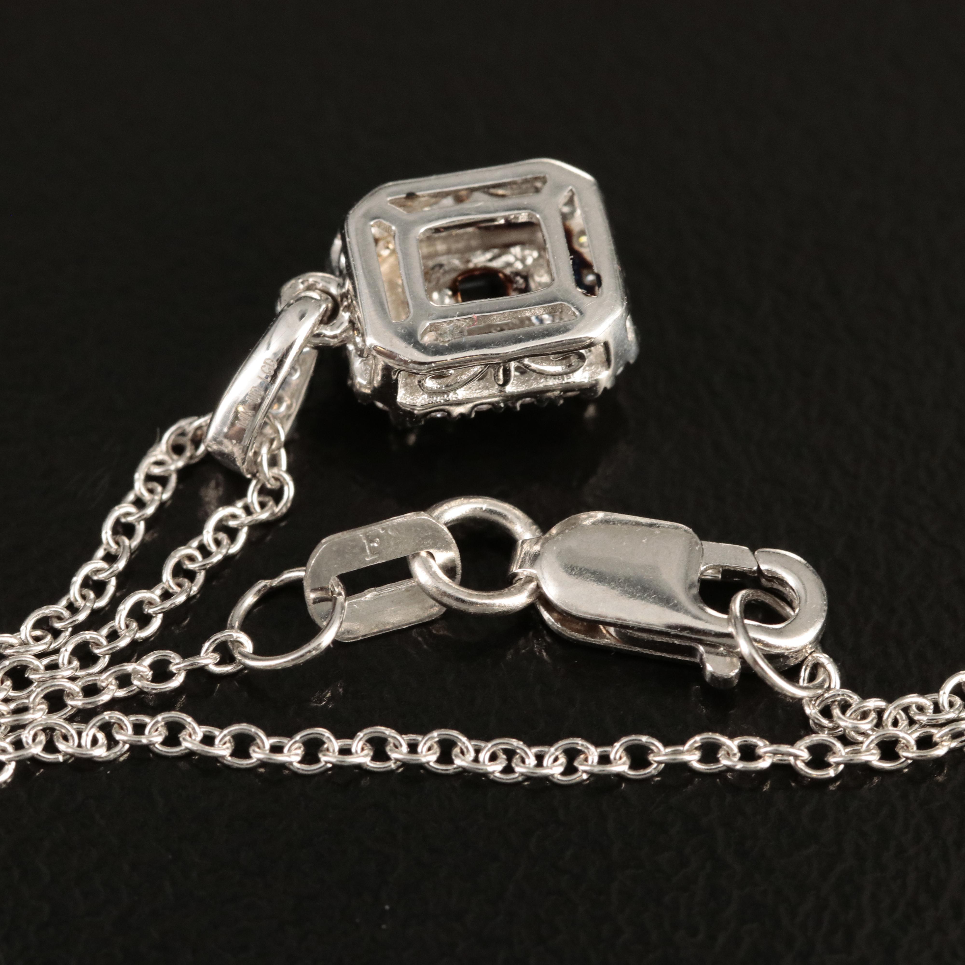 14K 0.67 CTW Lab Grown Diamond Halo Pendant Necklace