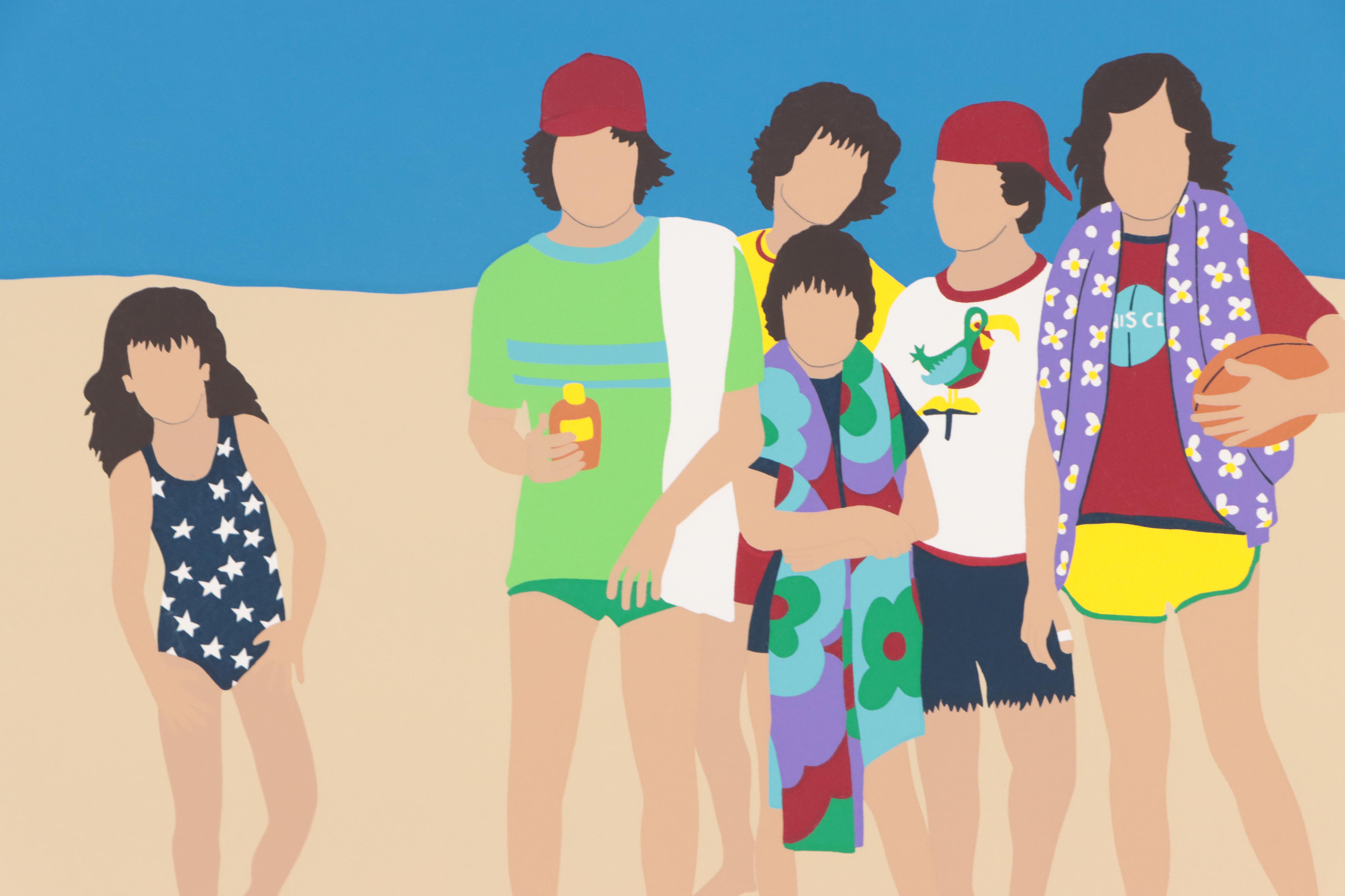 Gail Bruce Serigraph "Beach Kids"