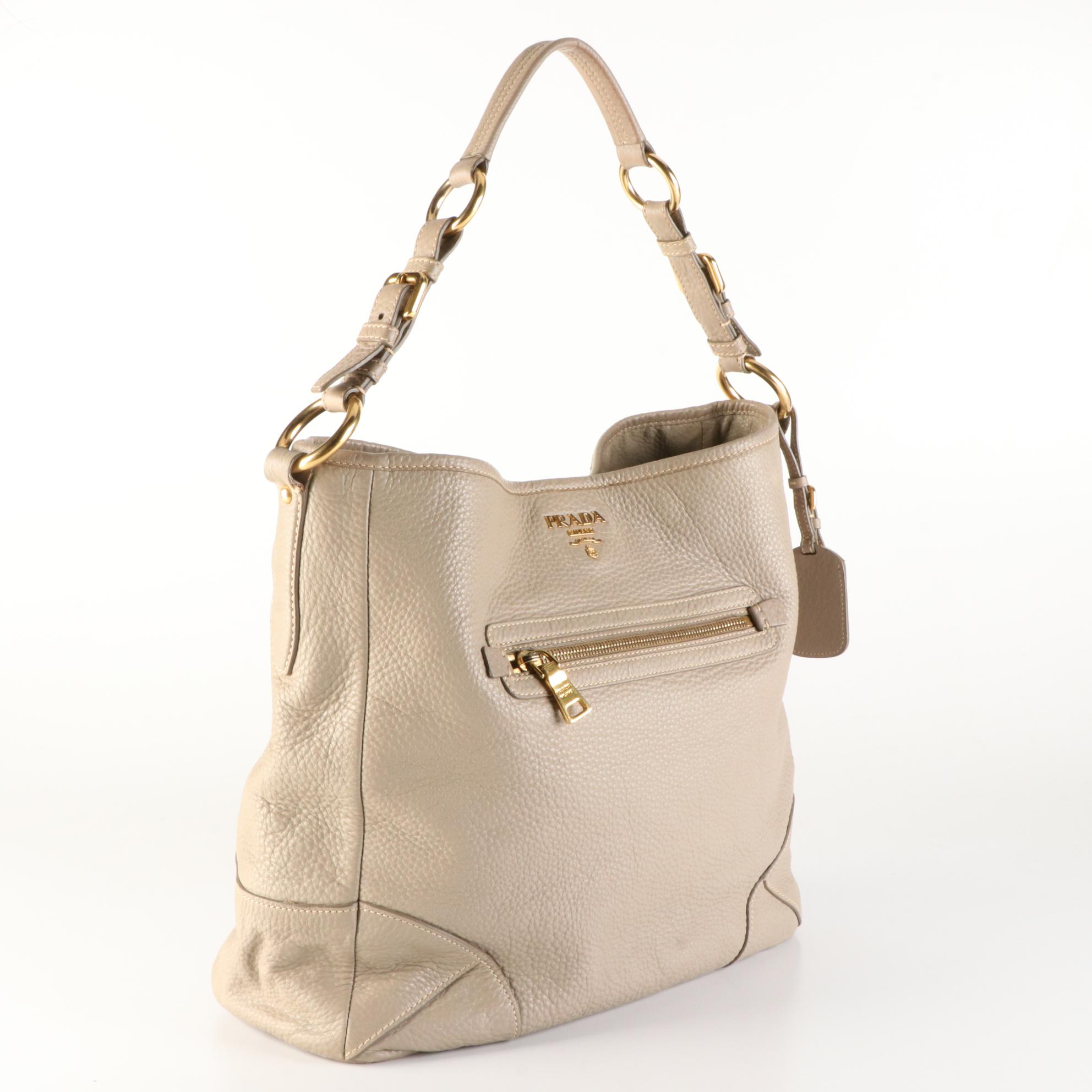 Prada Shoulder Bag in Vitello Daino Leather