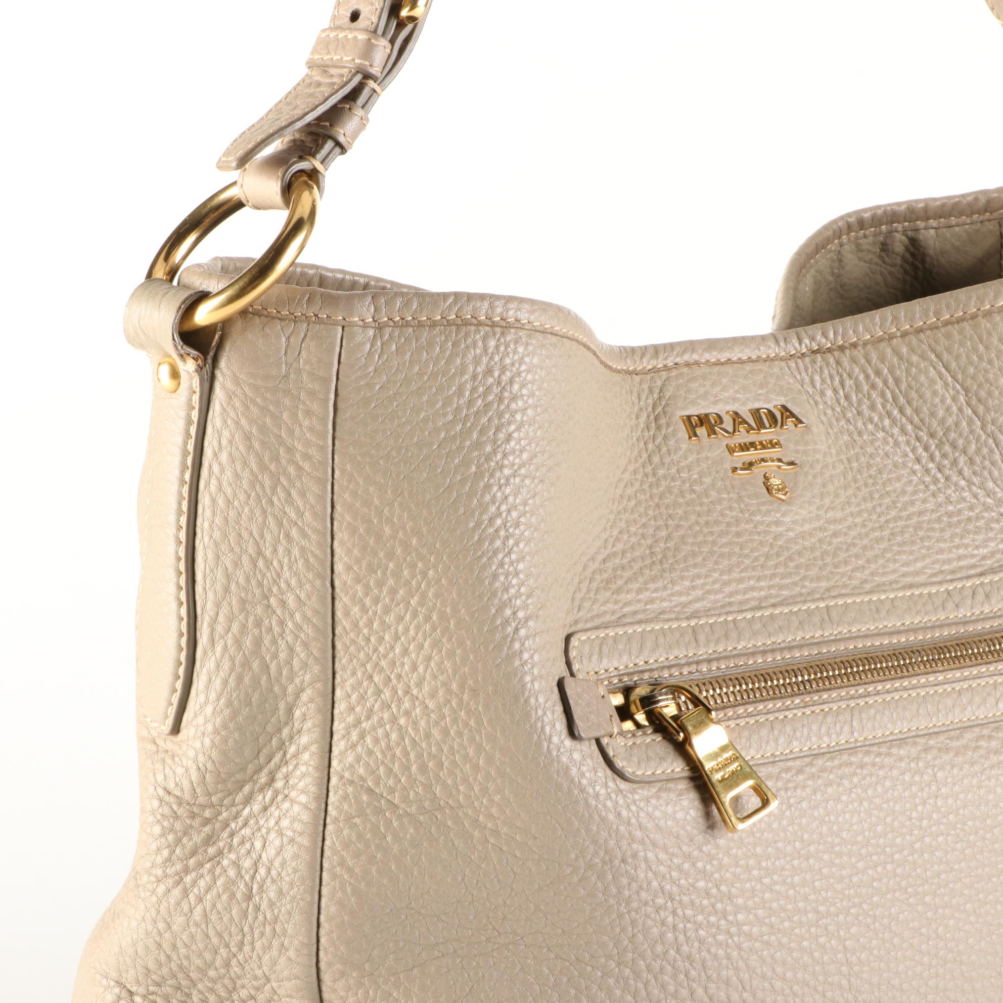 Prada Shoulder Bag in Vitello Daino Leather