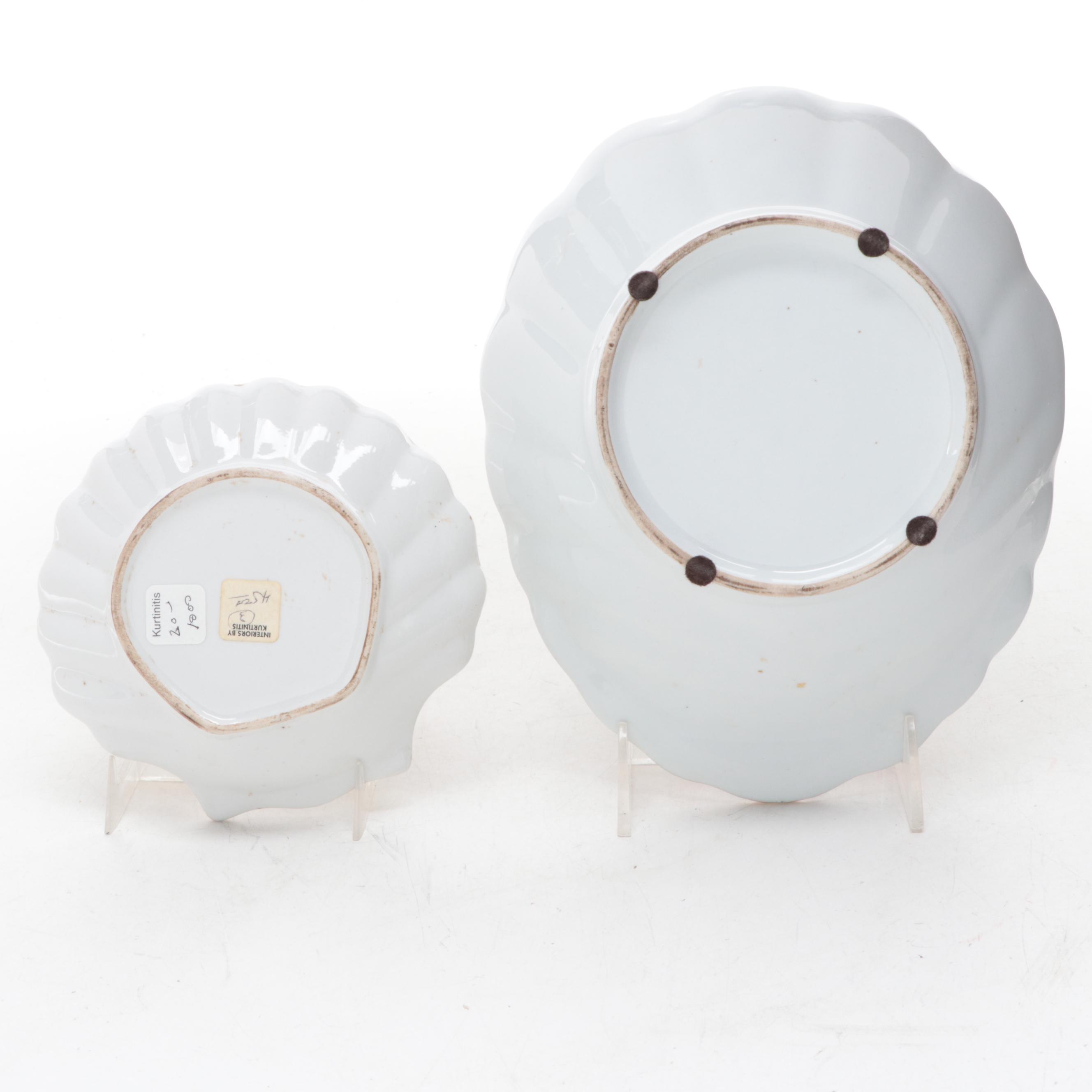 Chinese Export Style Porcelain Shell Shaped Dishes