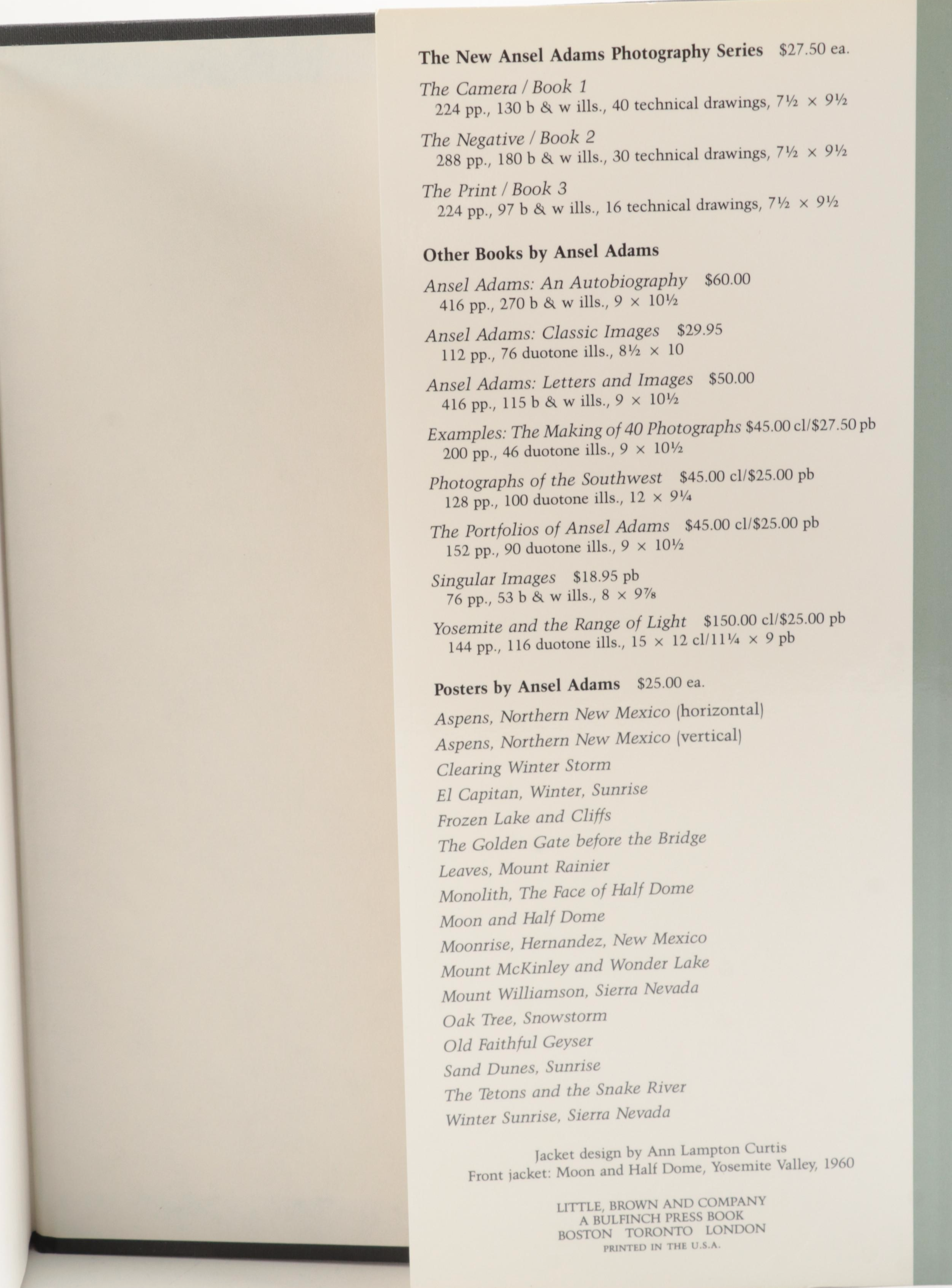 "Ansel Adams: An Autobiography" and Other Ansel Adams Photography Books