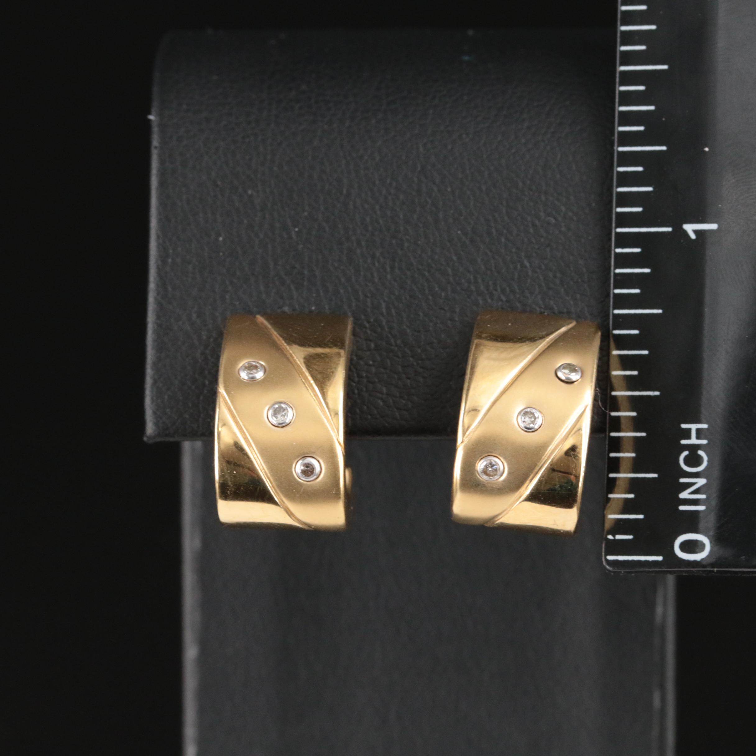 14K 0.07 CTW Diamond J Hoop Earrings