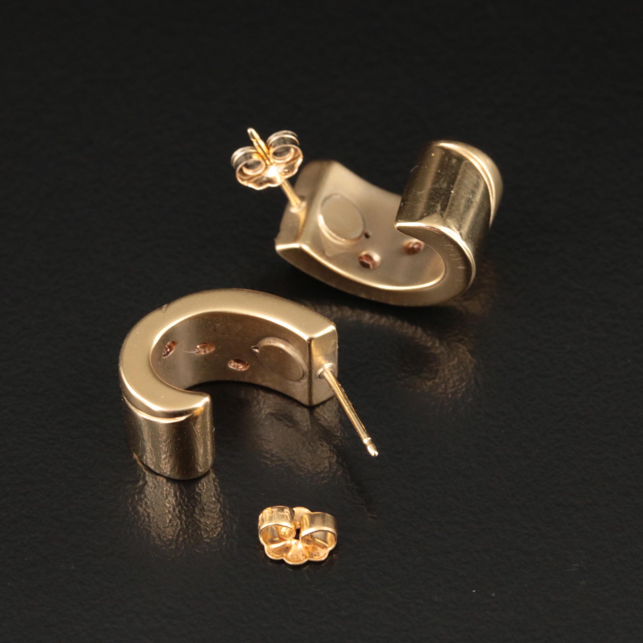 14K 0.07 CTW Diamond J Hoop Earrings