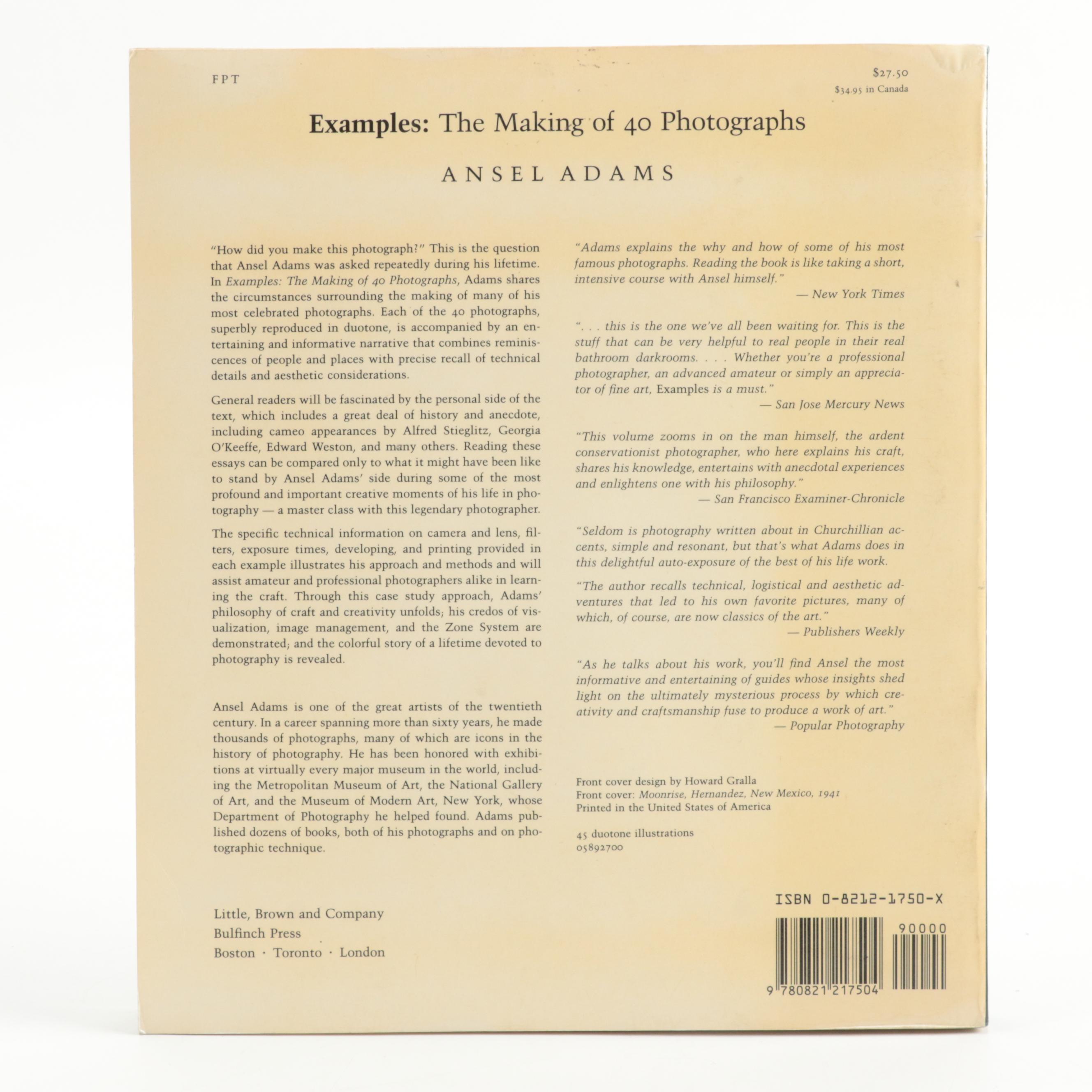 "Ansel Adams: An Autobiography" and Other Ansel Adams Photography Books