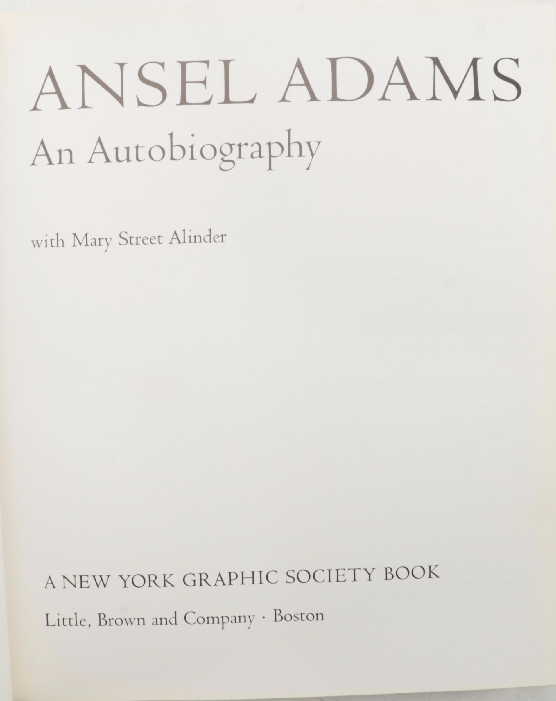 "Ansel Adams: An Autobiography" and Other Ansel Adams Photography Books
