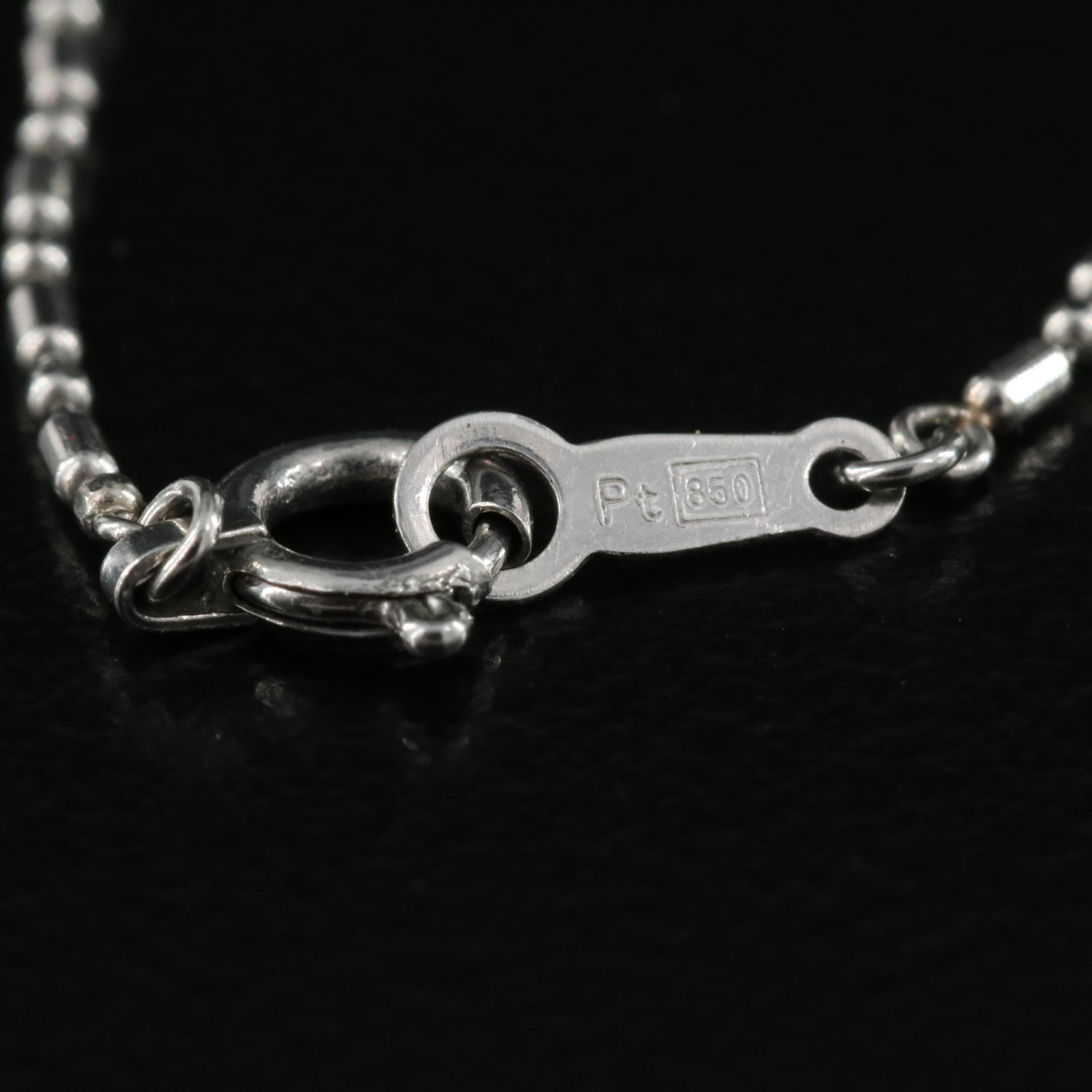 10K Topaz and Diamond Pendant on Platinum Beaded Chain