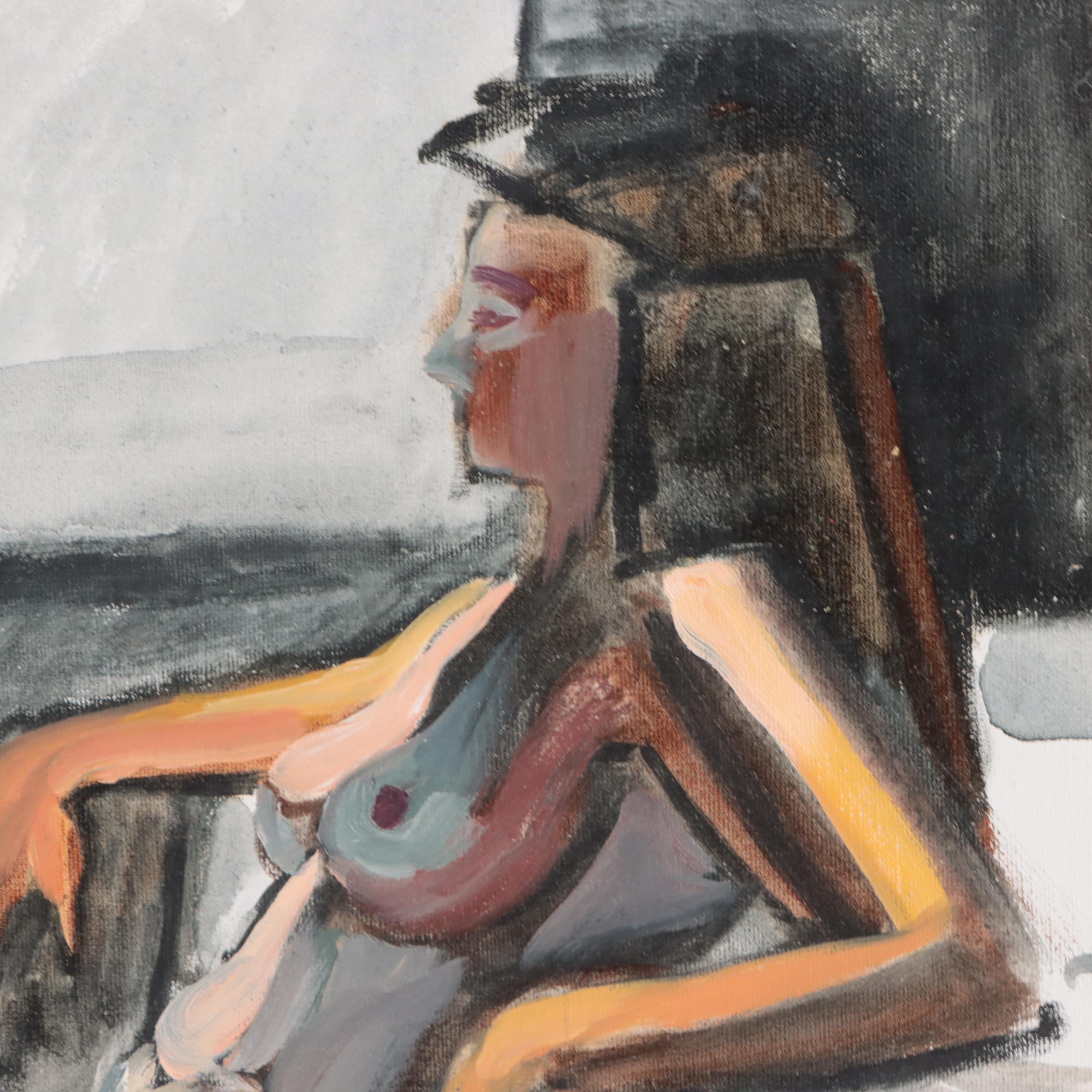 Katrina Halter Oil Painting of Seated Nude Figure