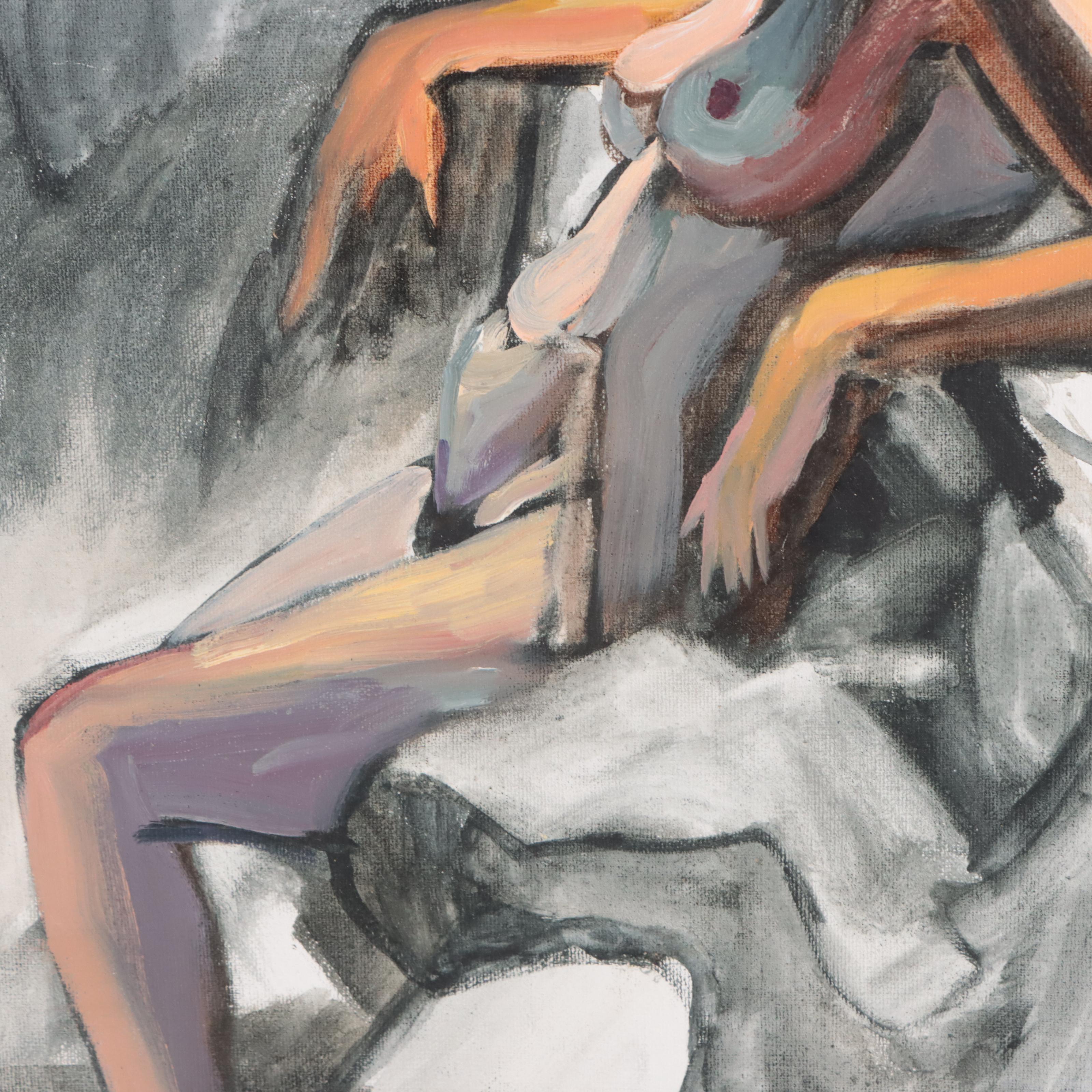 Katrina Halter Oil Painting of Seated Nude Figure