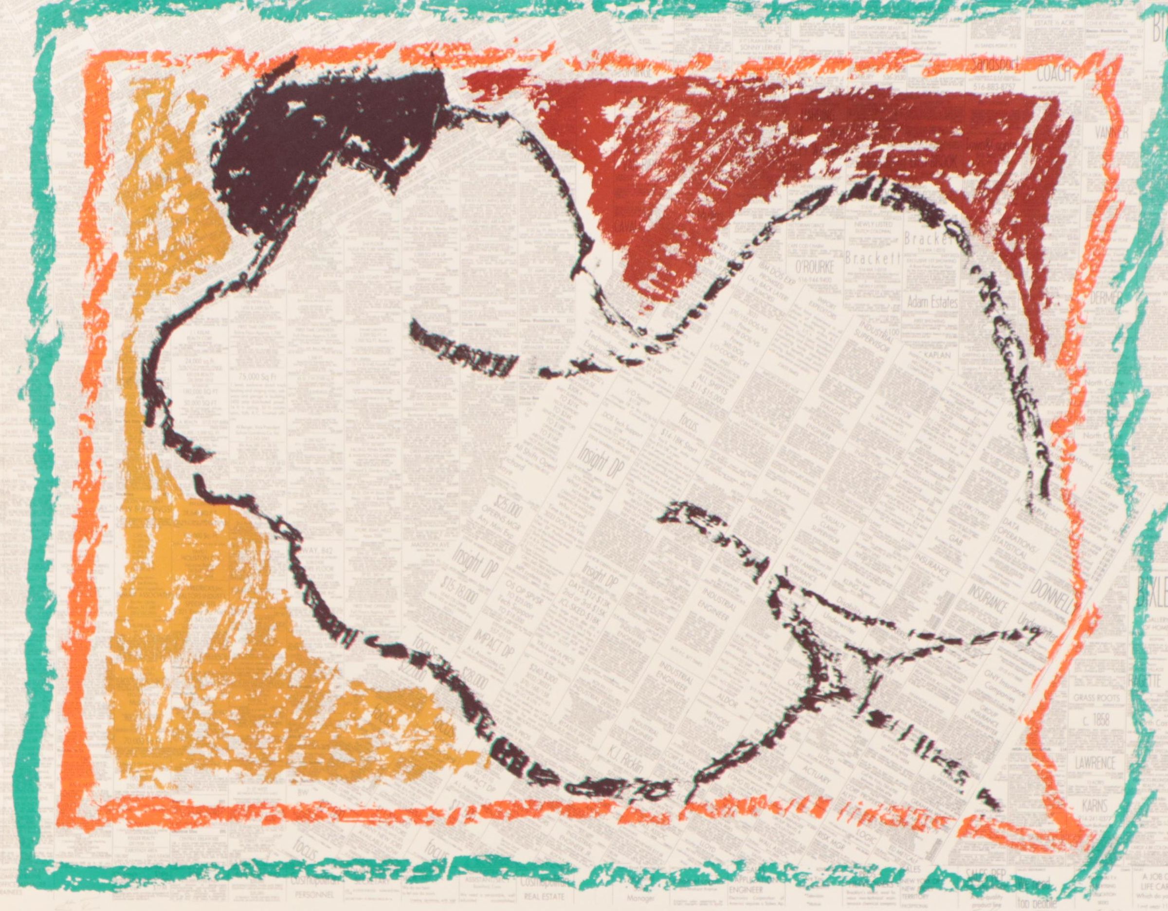 Edvins Strautmanis Abstract Nude Color Lithograph, 1978