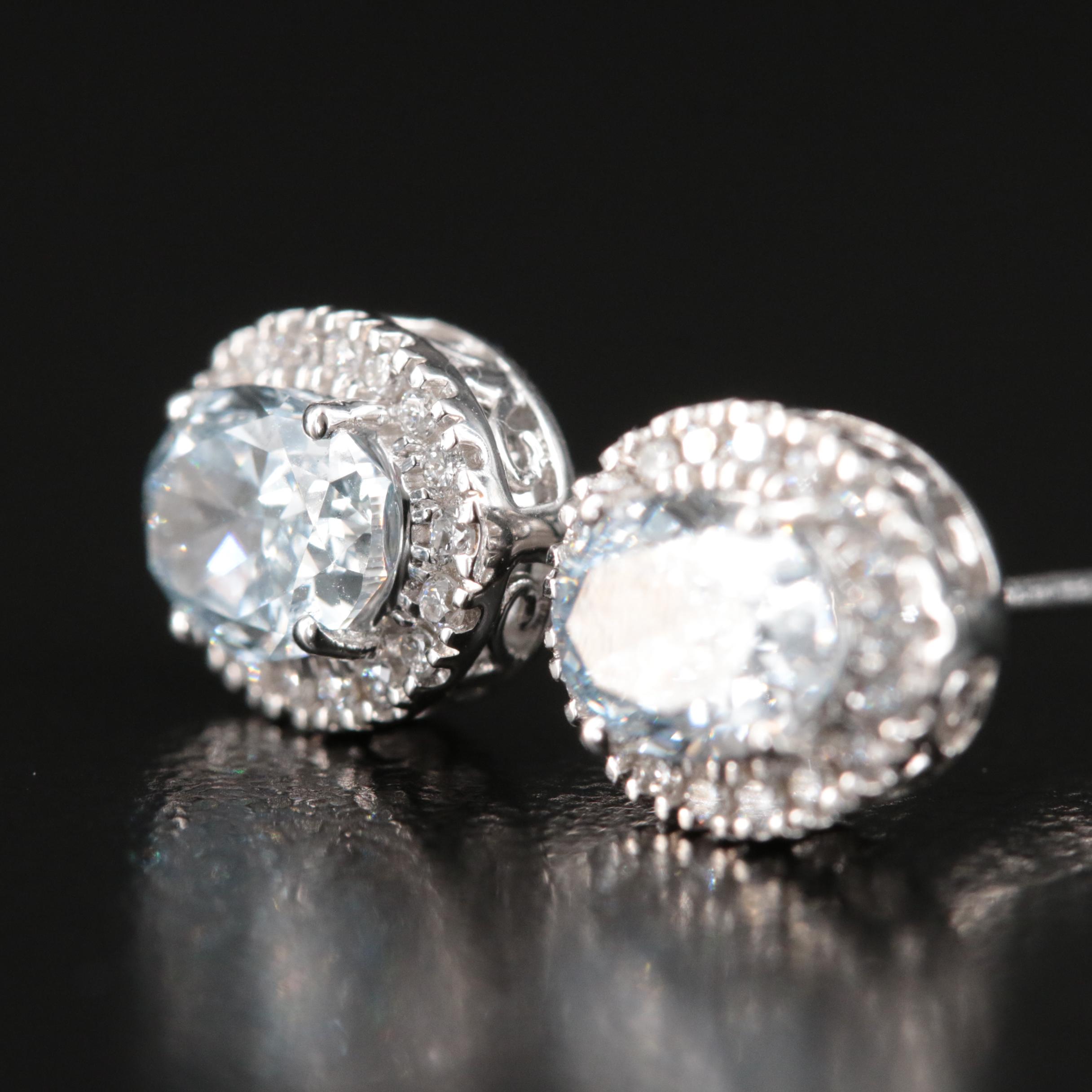 14K 1.20 CTW Lab Grown Diamond Halo Earrings