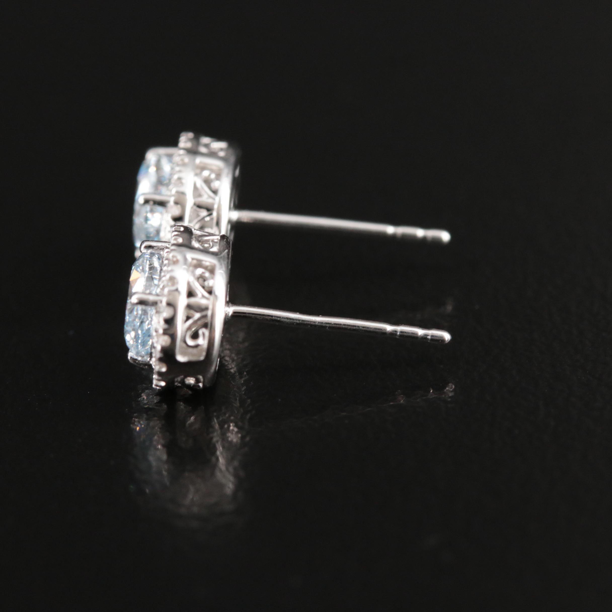 14K 1.20 CTW Lab Grown Diamond Halo Earrings