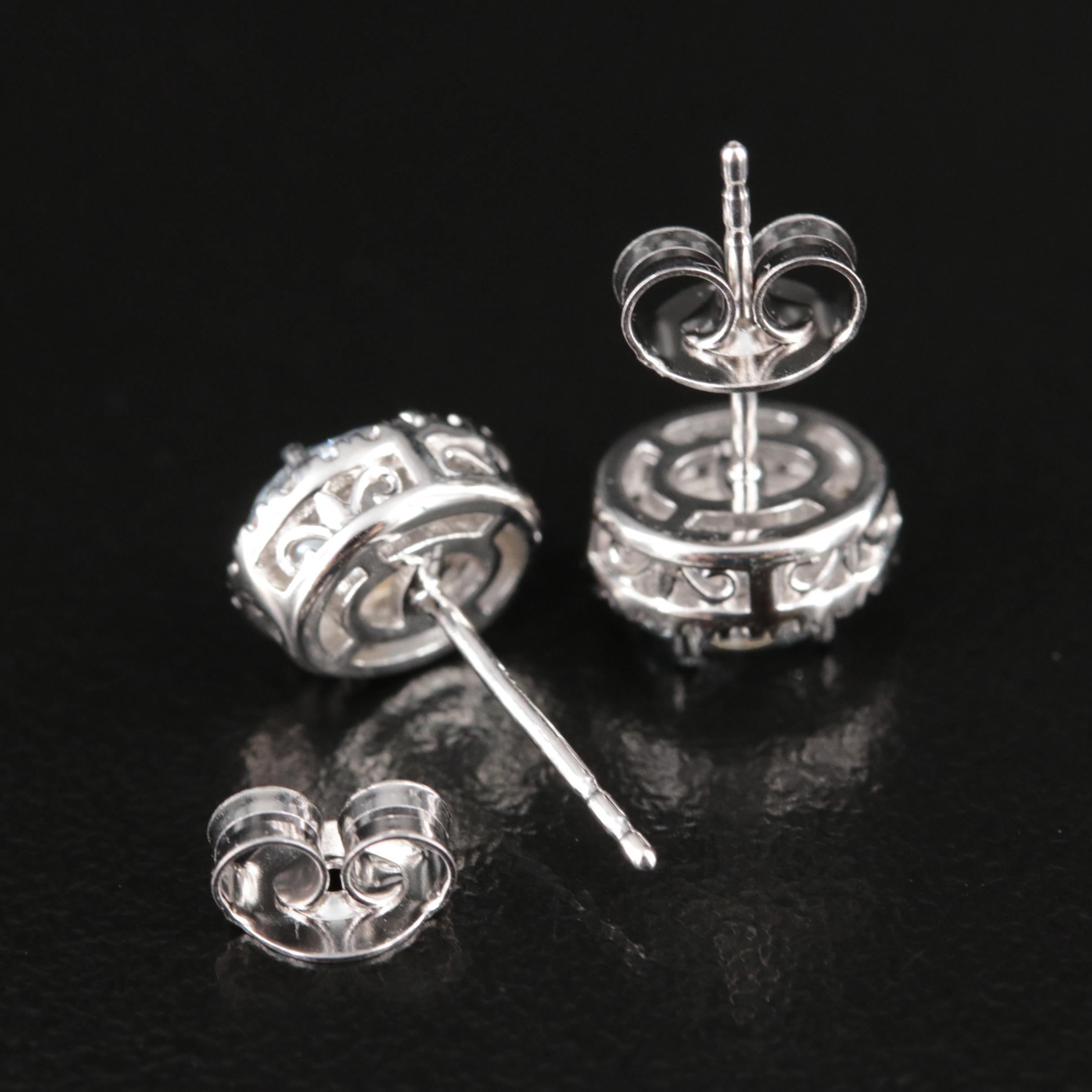 14K 1.20 CTW Lab Grown Diamond Halo Earrings