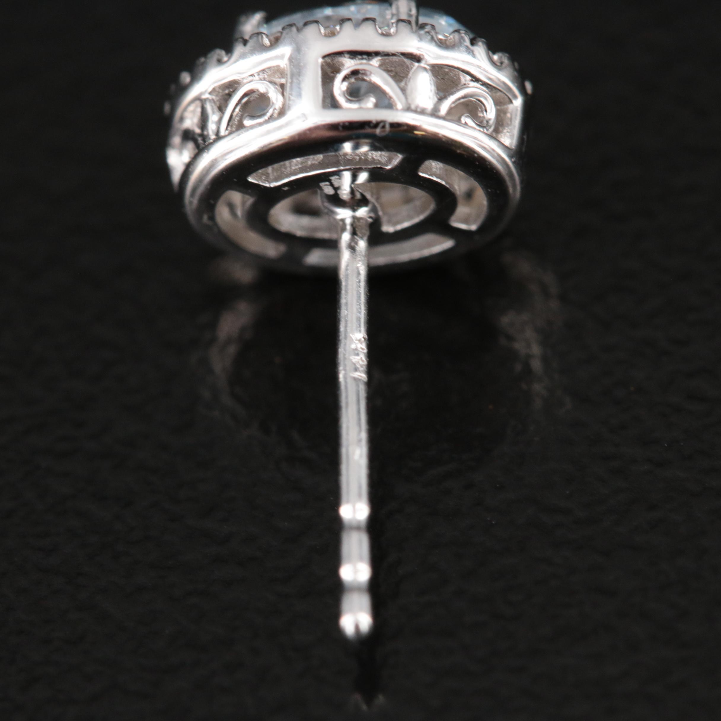 14K 1.20 CTW Lab Grown Diamond Halo Earrings