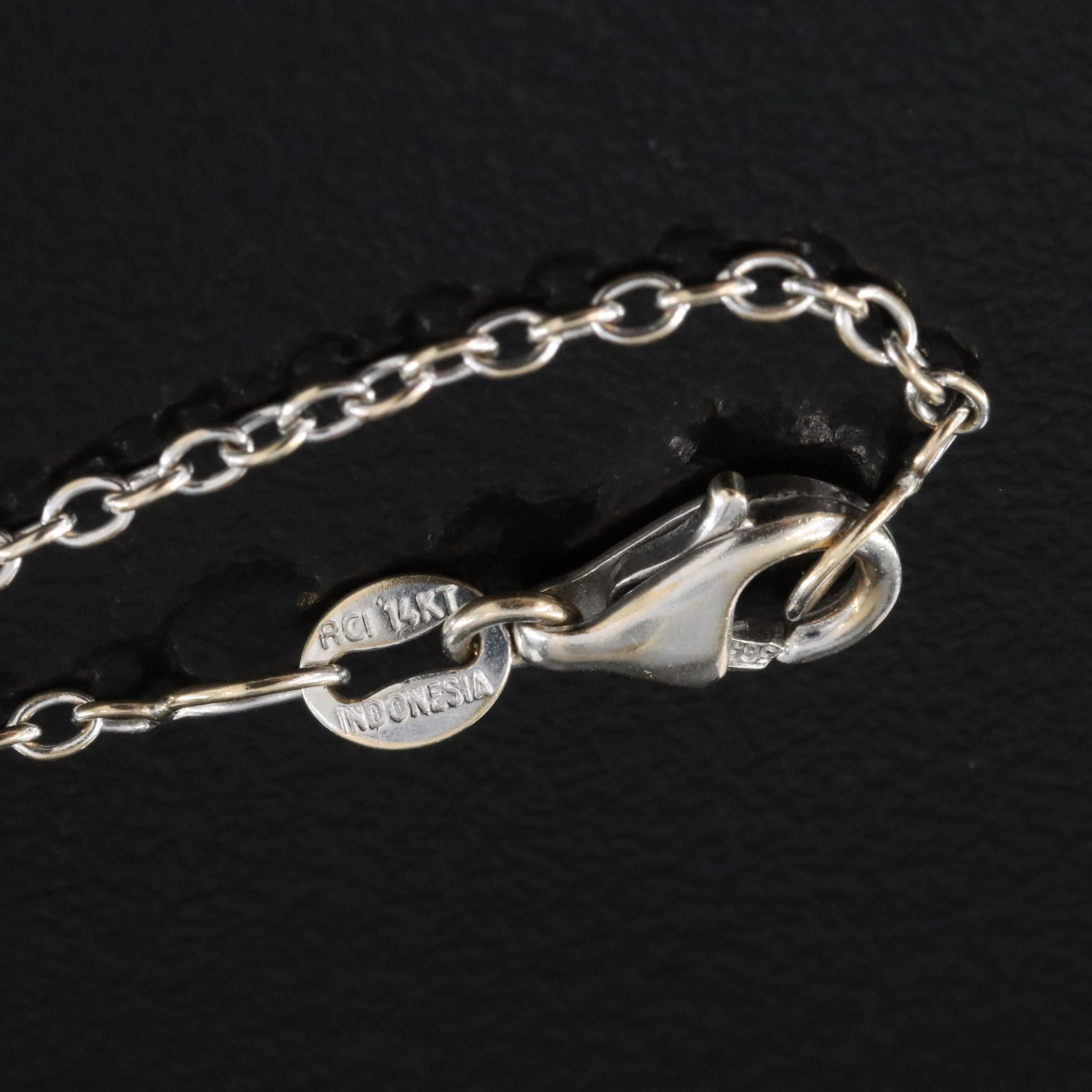 14K 1.55 CT Sapphire and Diamond Pendant Necklace