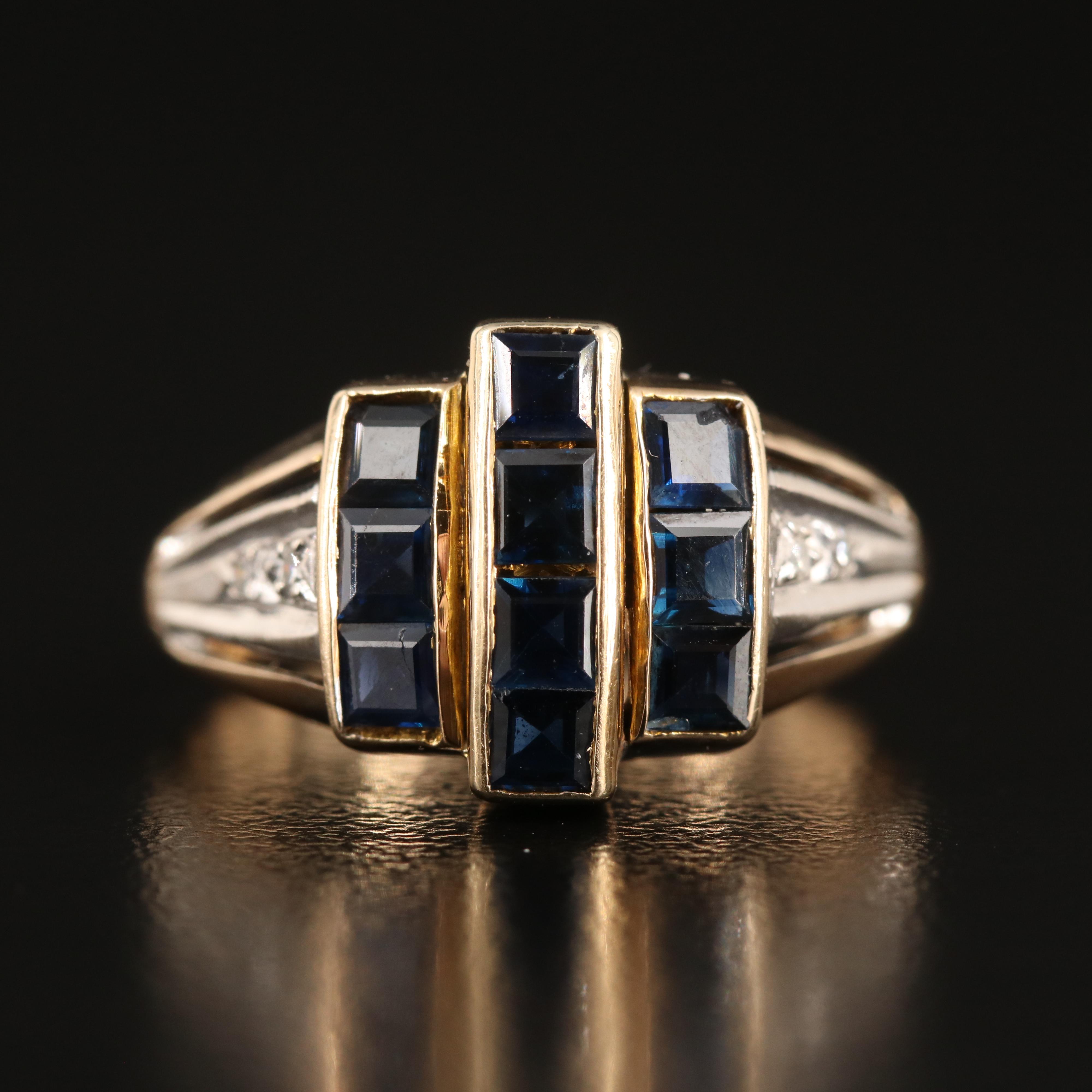 14K Sapphire and Diamond Ring