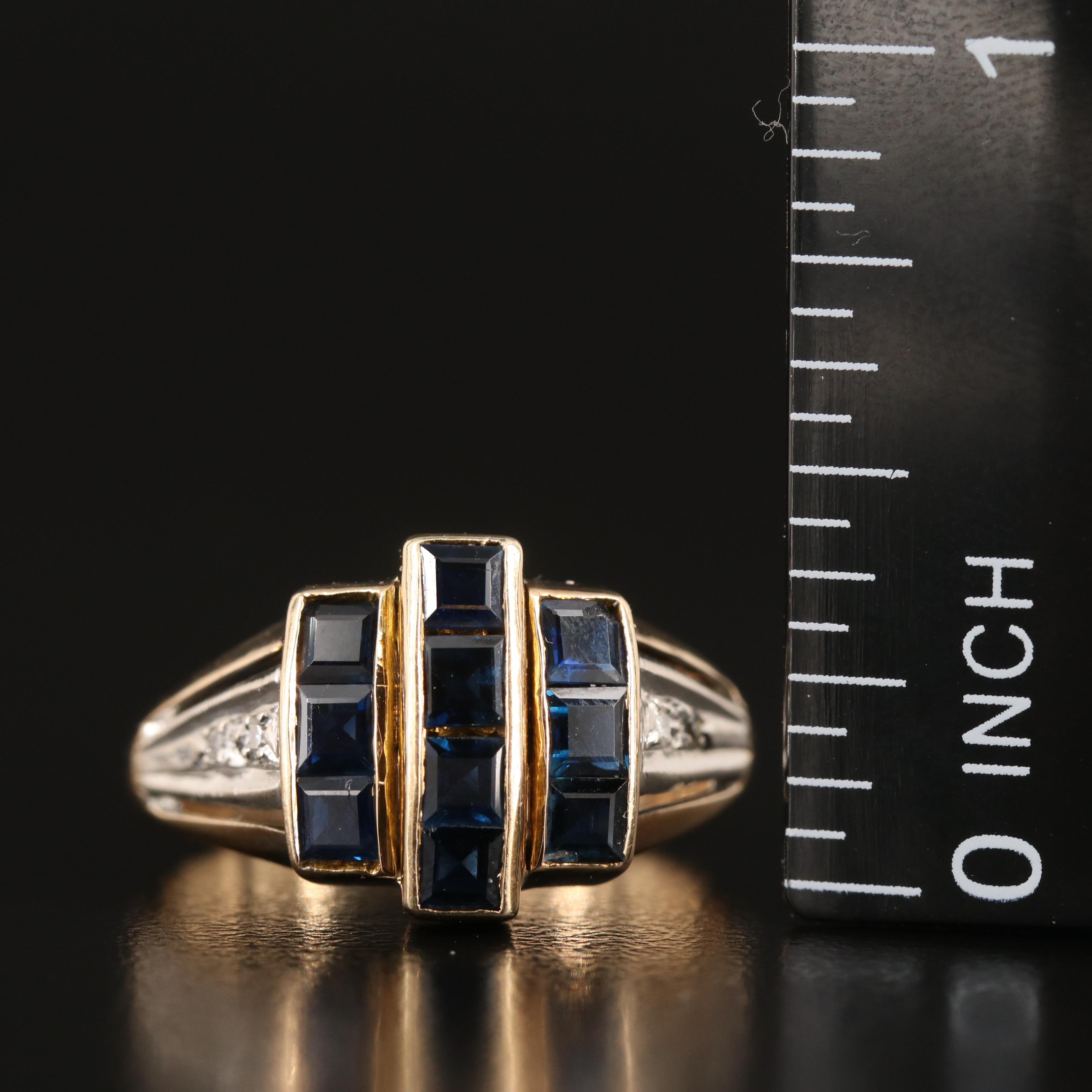 14K Sapphire and Diamond Ring