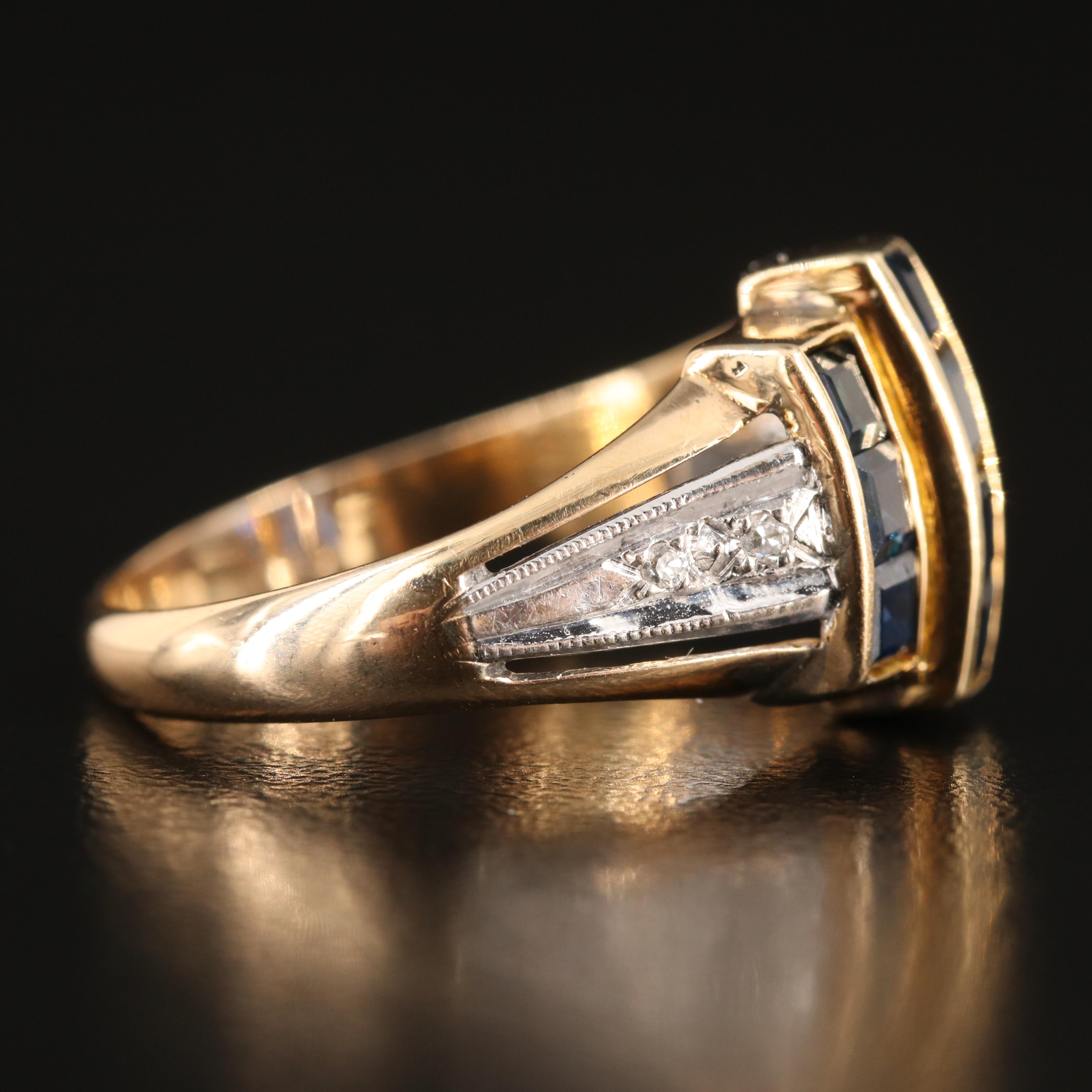 14K Sapphire and Diamond Ring