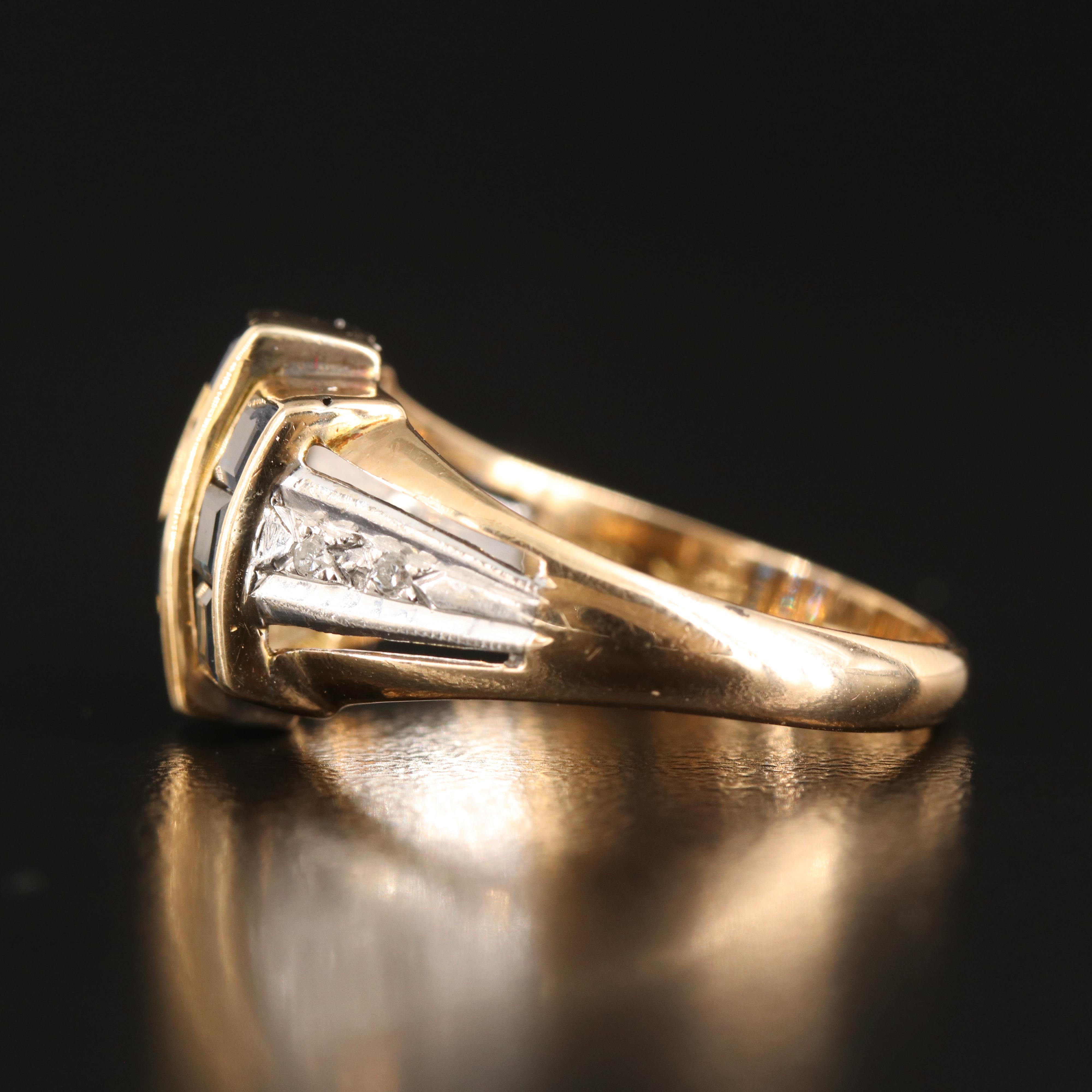 14K Sapphire and Diamond Ring