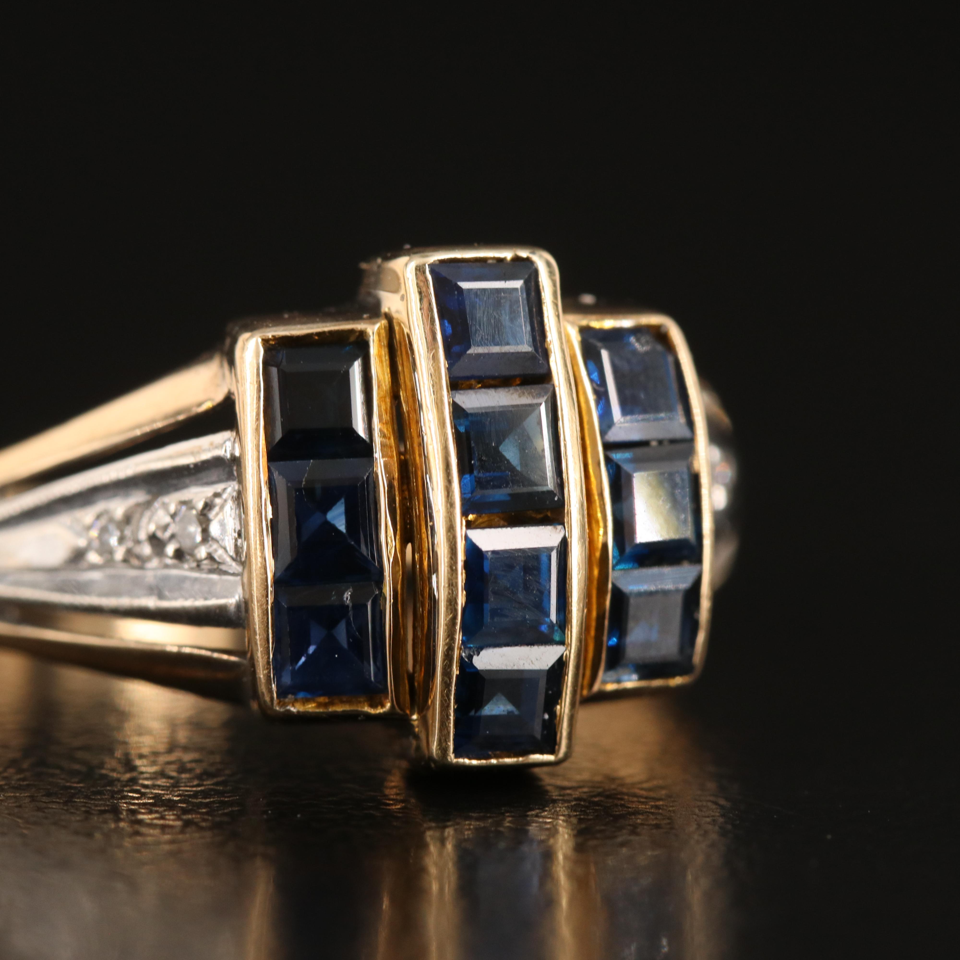 14K Sapphire and Diamond Ring
