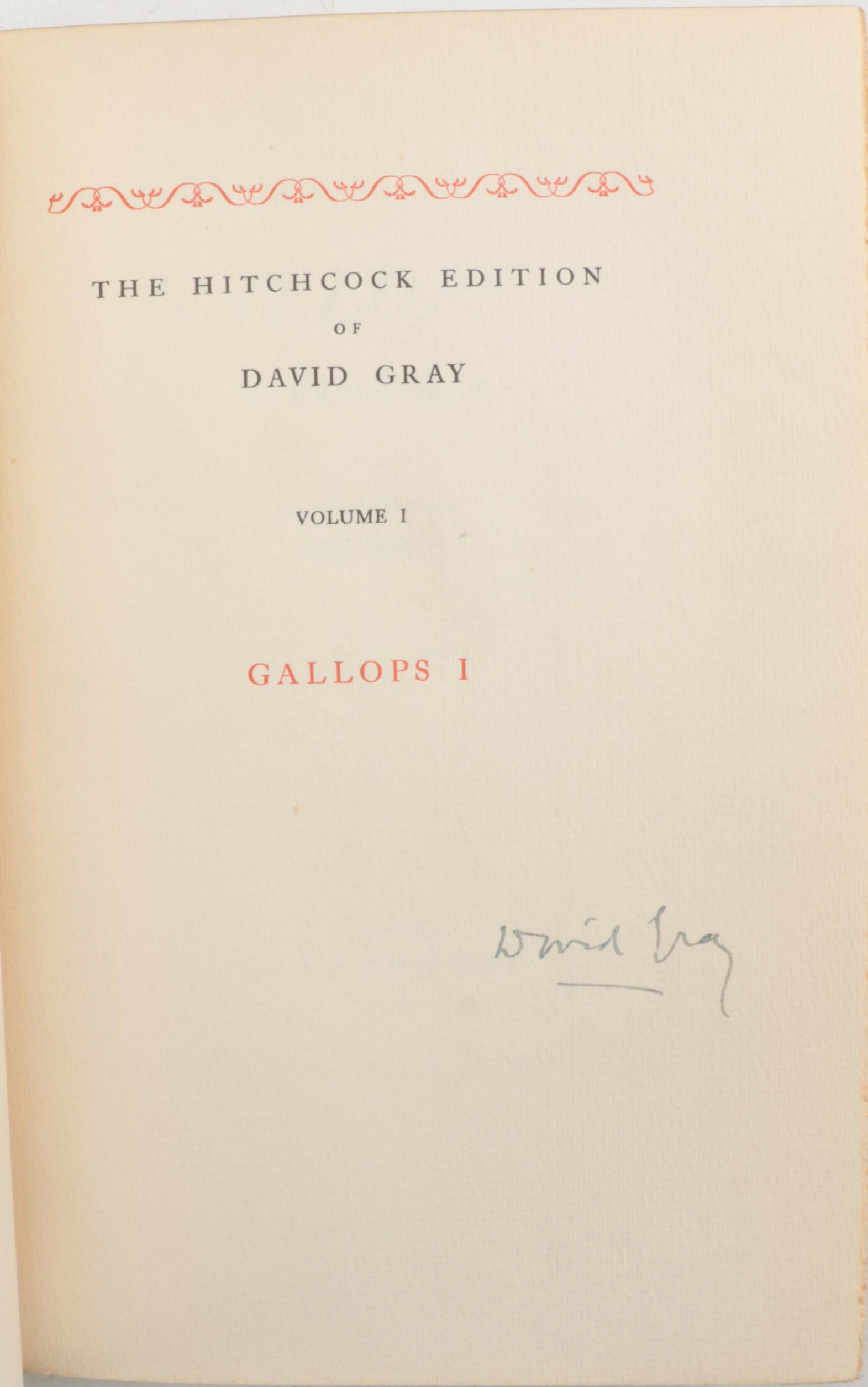 Signed Hitchcock Edition "Gallops I" and More by David Gray, 1929