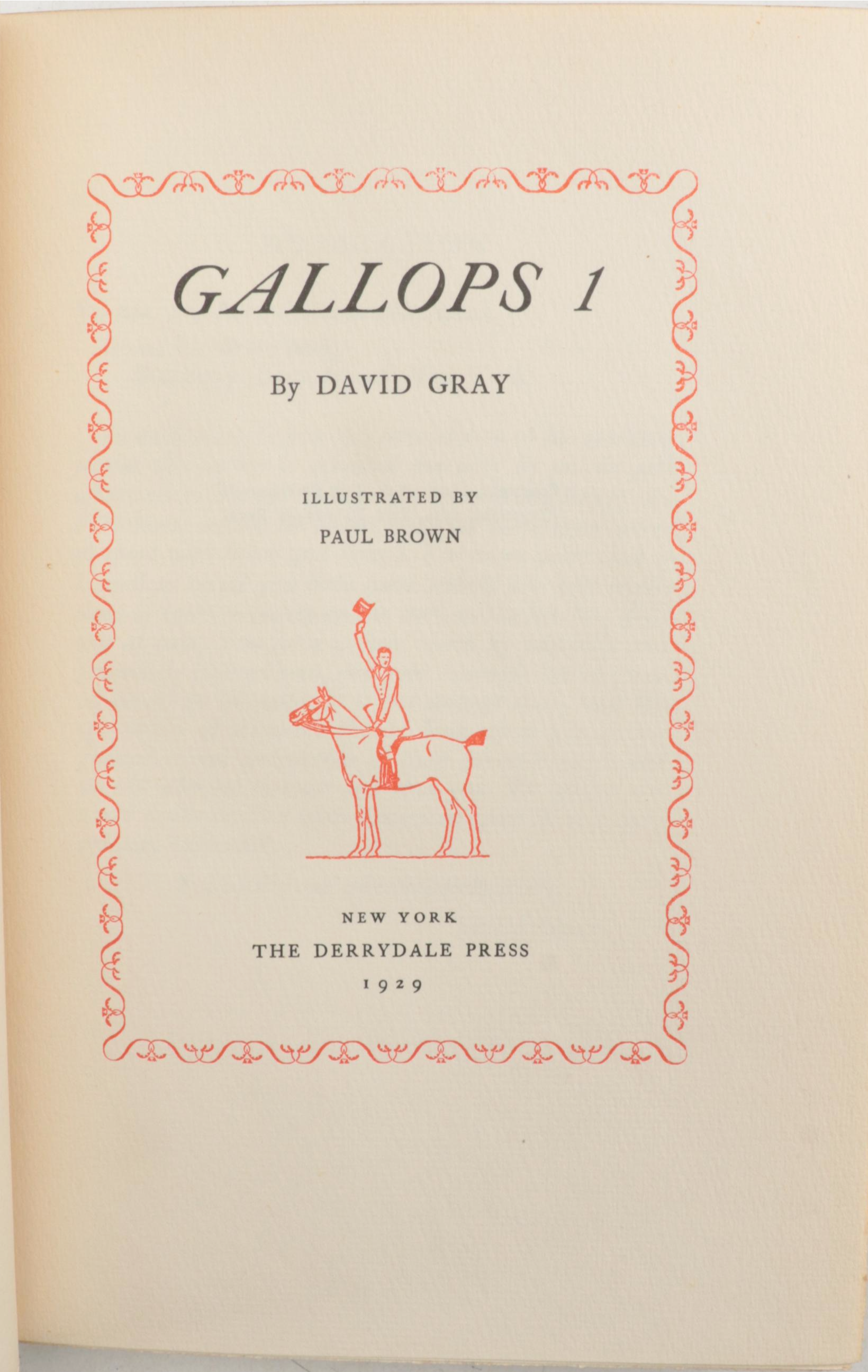 Signed Hitchcock Edition "Gallops I" and More by David Gray, 1929