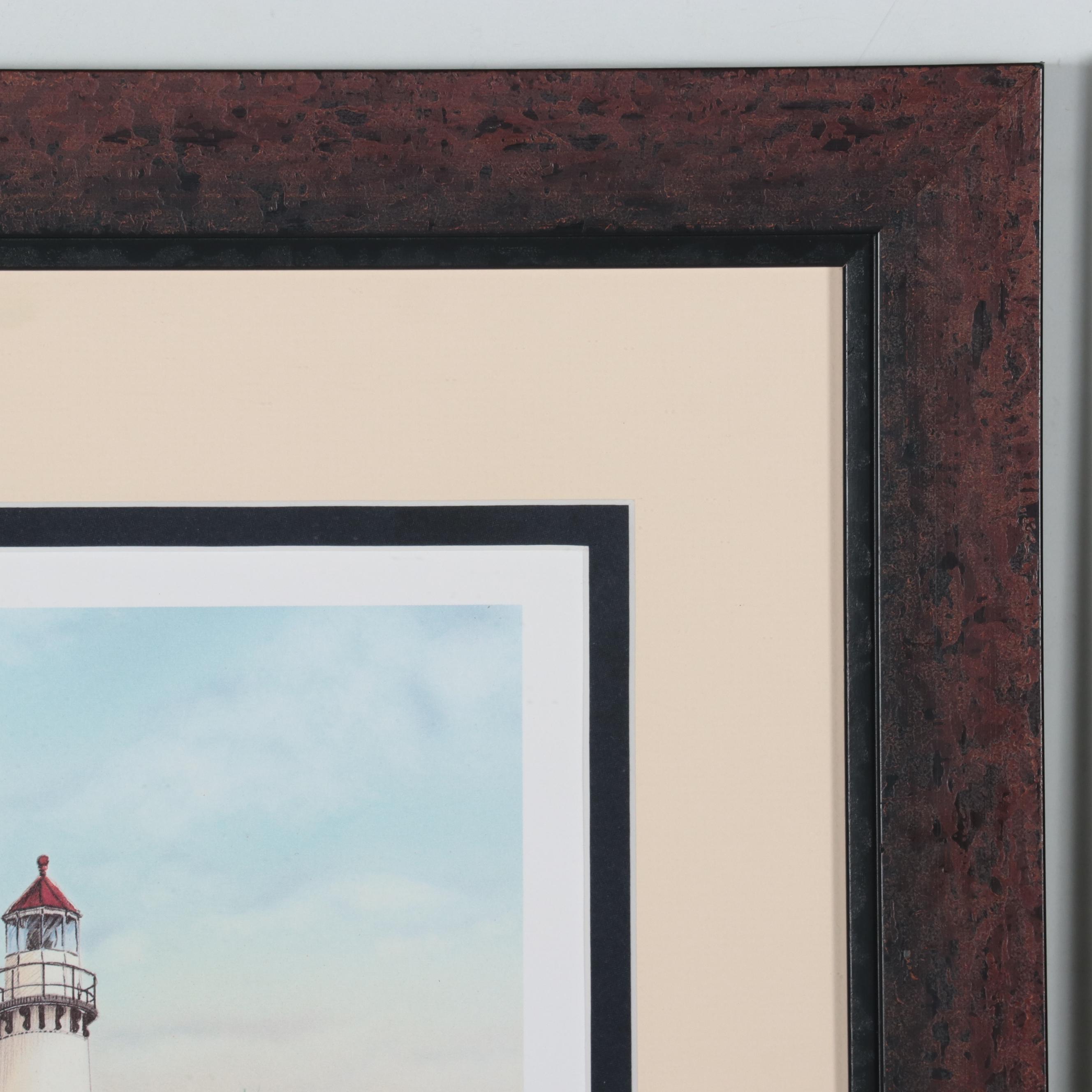 Offset Lithographs of Coastal Lighthouses, Circa 1997