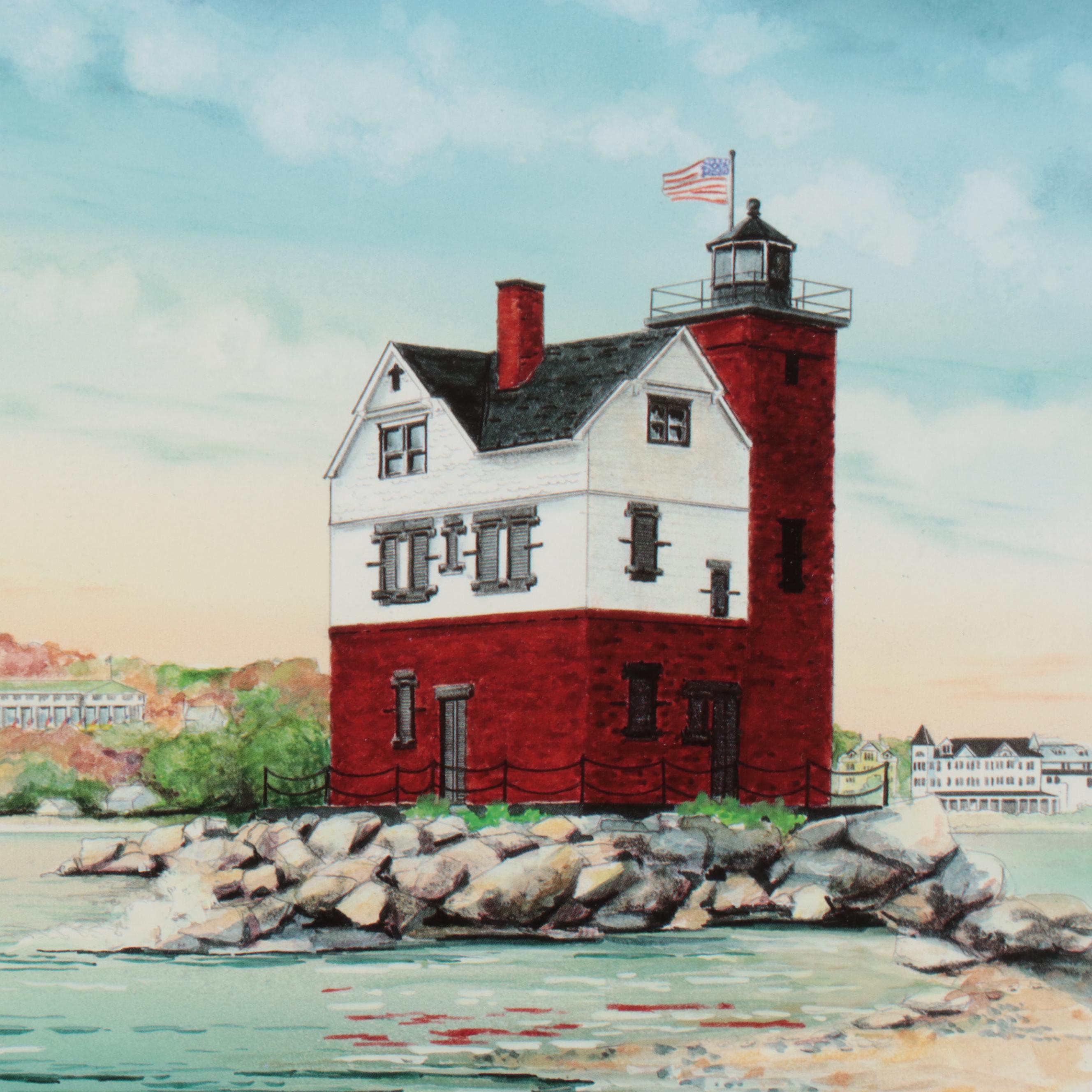 Offset Lithographs of Coastal Lighthouses, Circa 1997