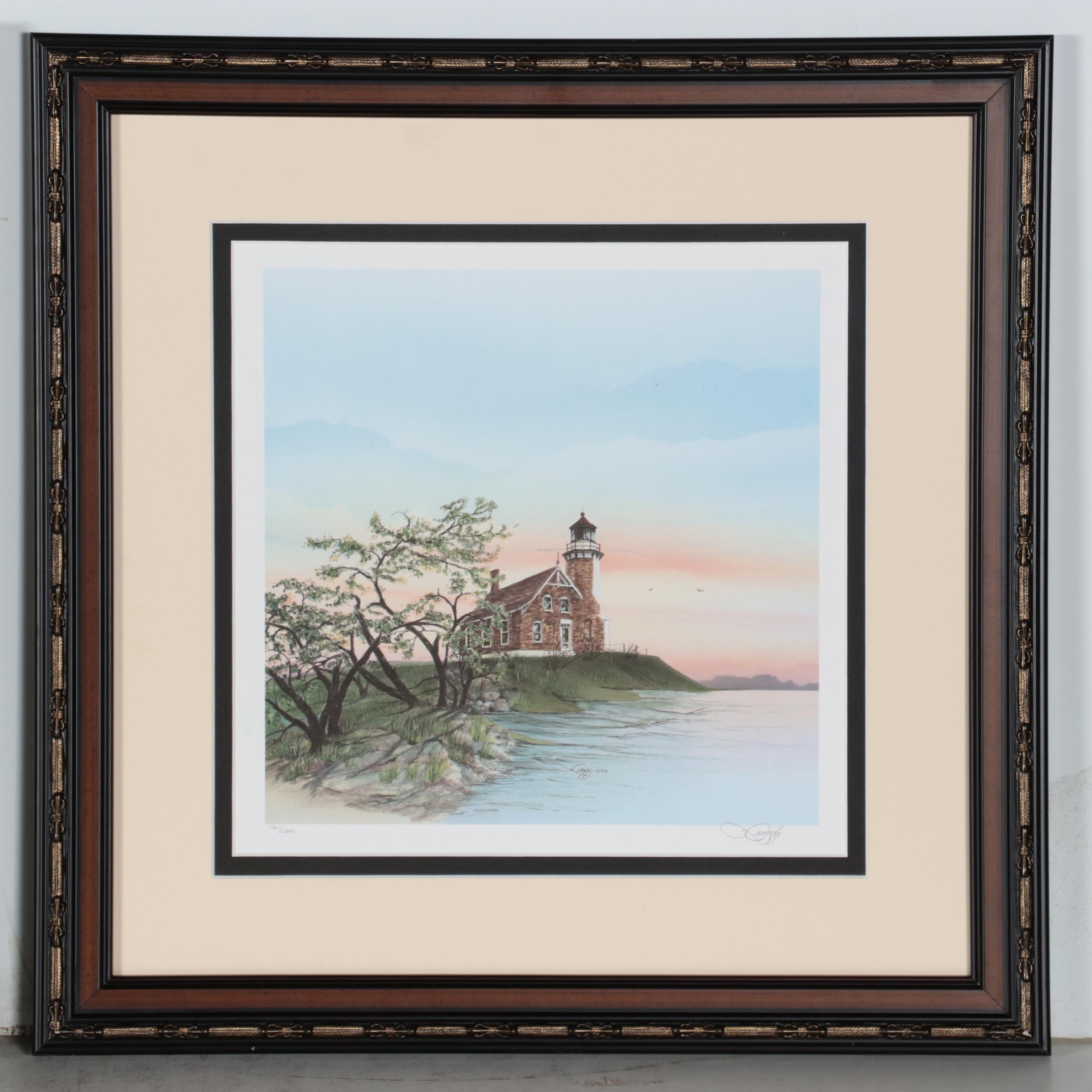 Offset Lithographs of Coastal Lighthouses, Circa 1997