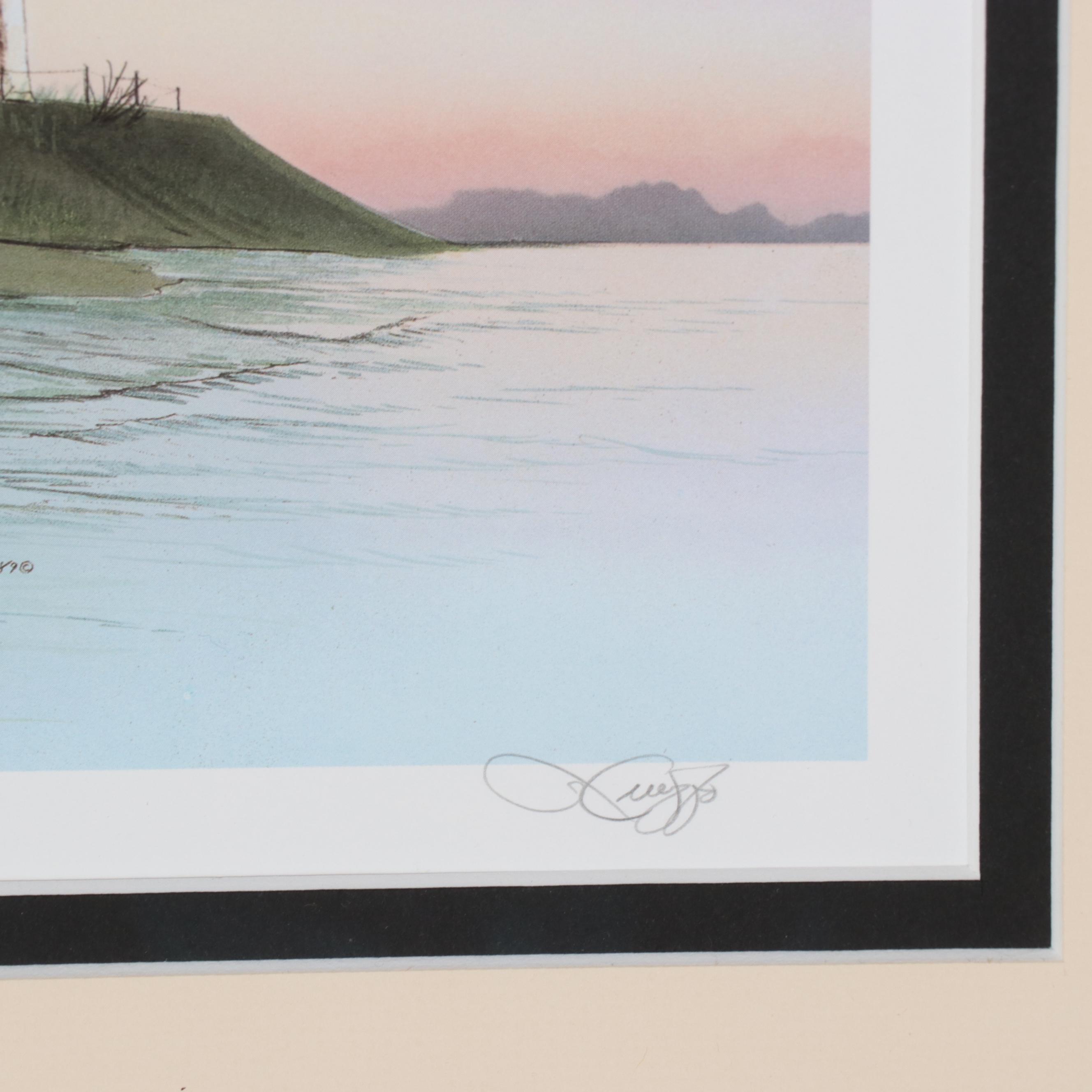 Offset Lithographs of Coastal Lighthouses, Circa 1997