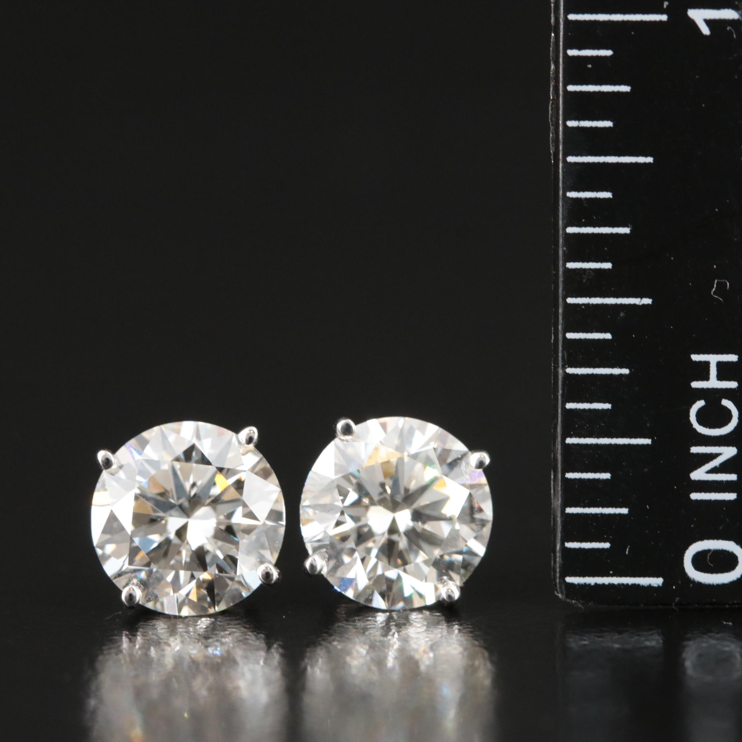 Platinum 4.87 Lab Grown Diamond Stud Earrings
