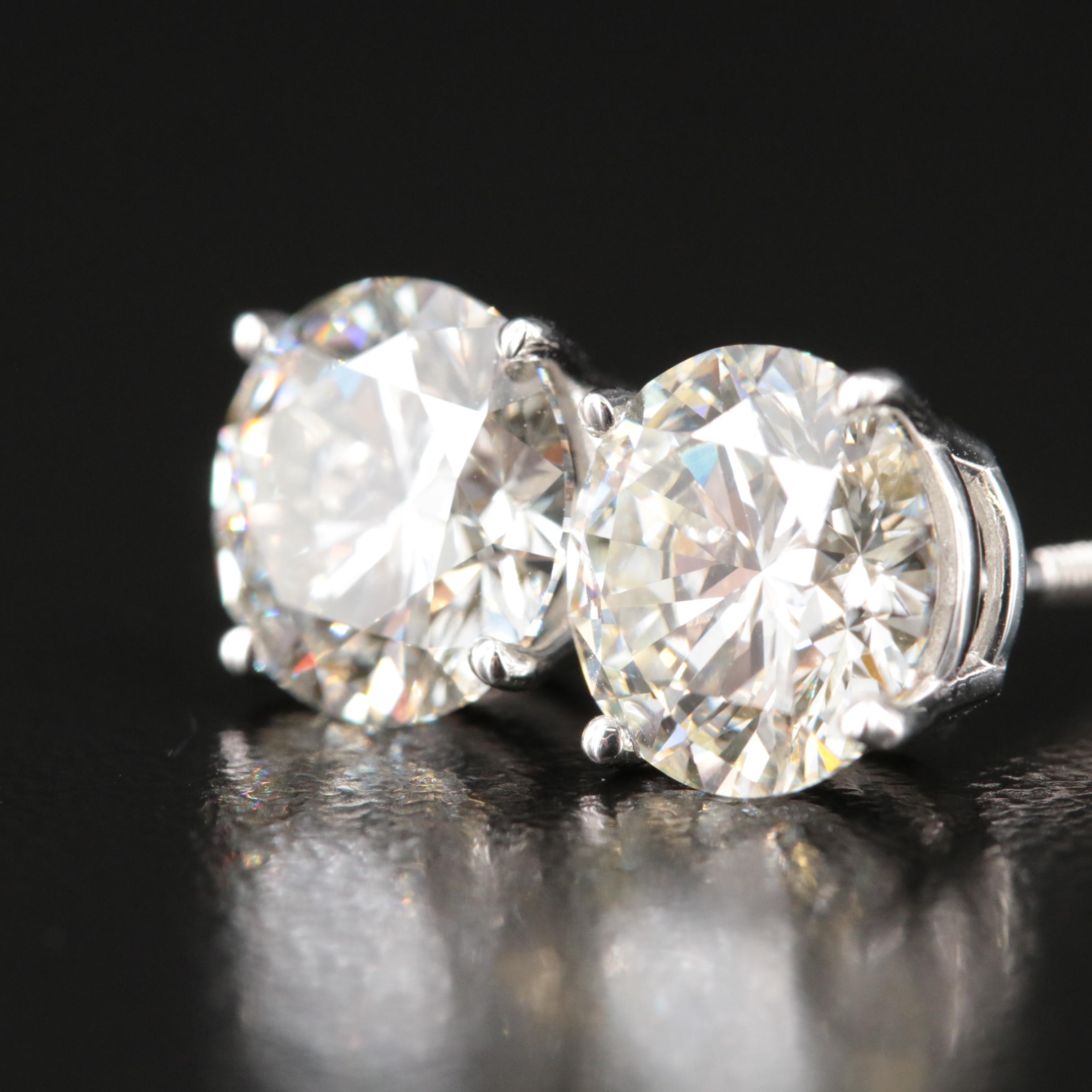Platinum 4.87 Lab Grown Diamond Stud Earrings