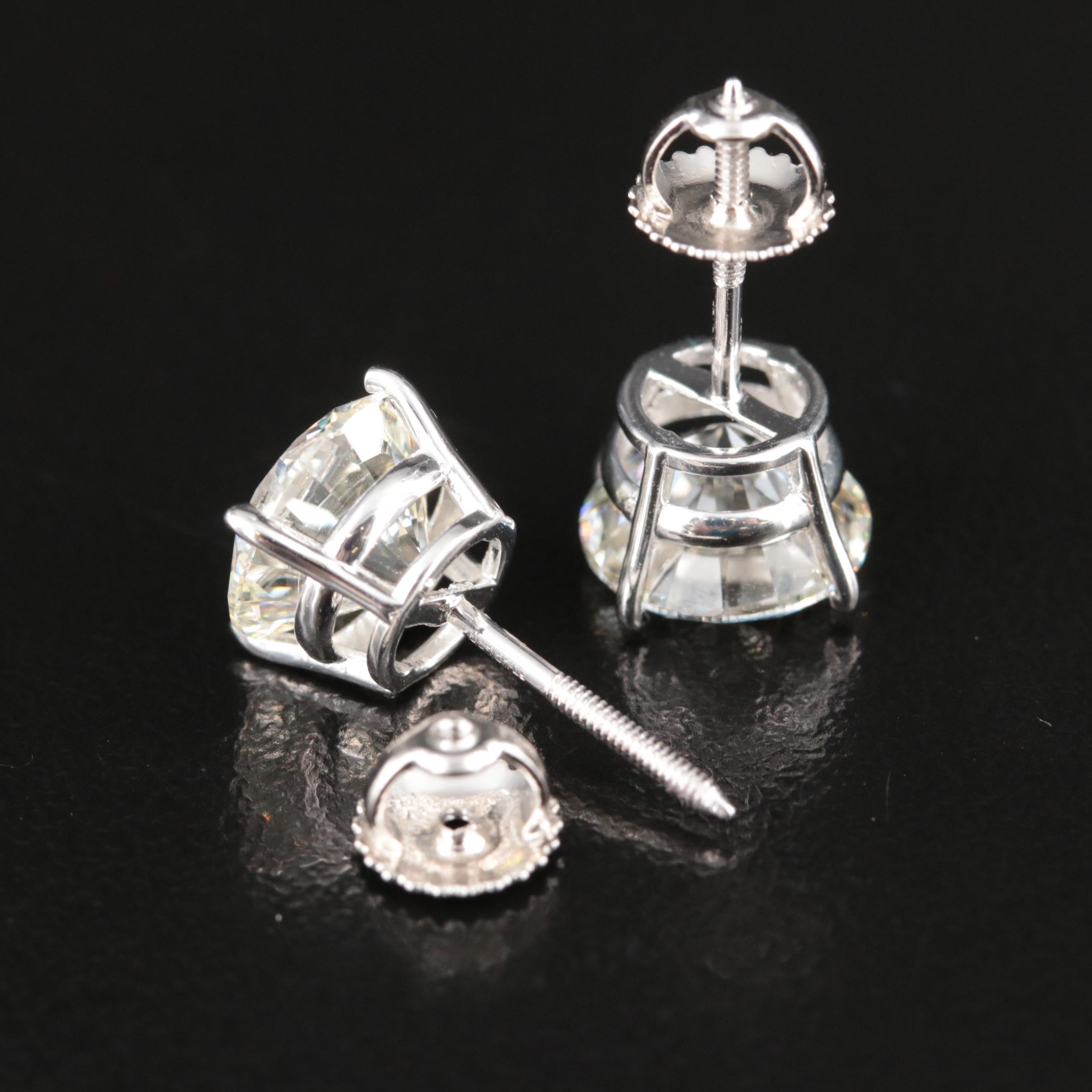 Platinum 4.87 Lab Grown Diamond Stud Earrings