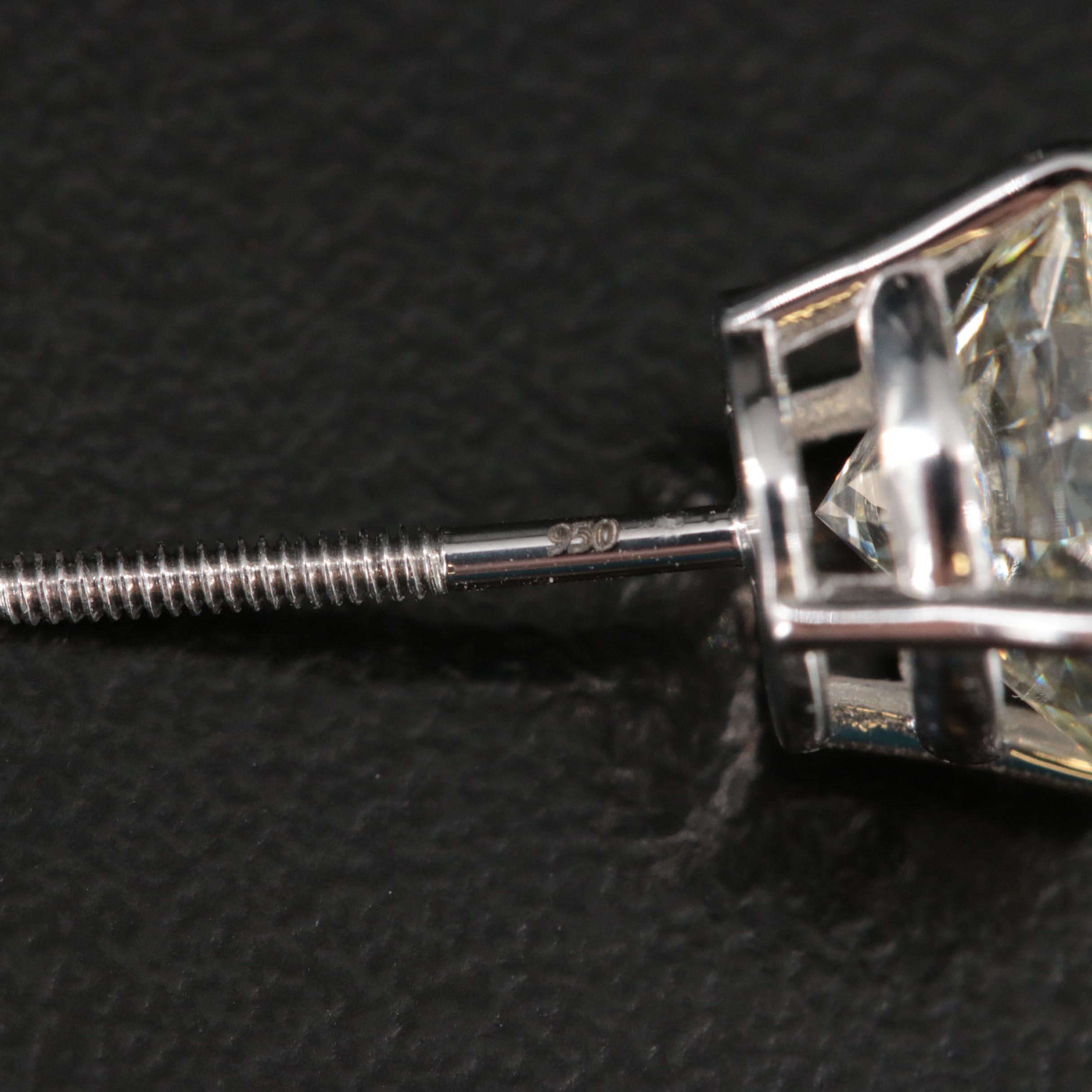 Platinum 4.87 Lab Grown Diamond Stud Earrings