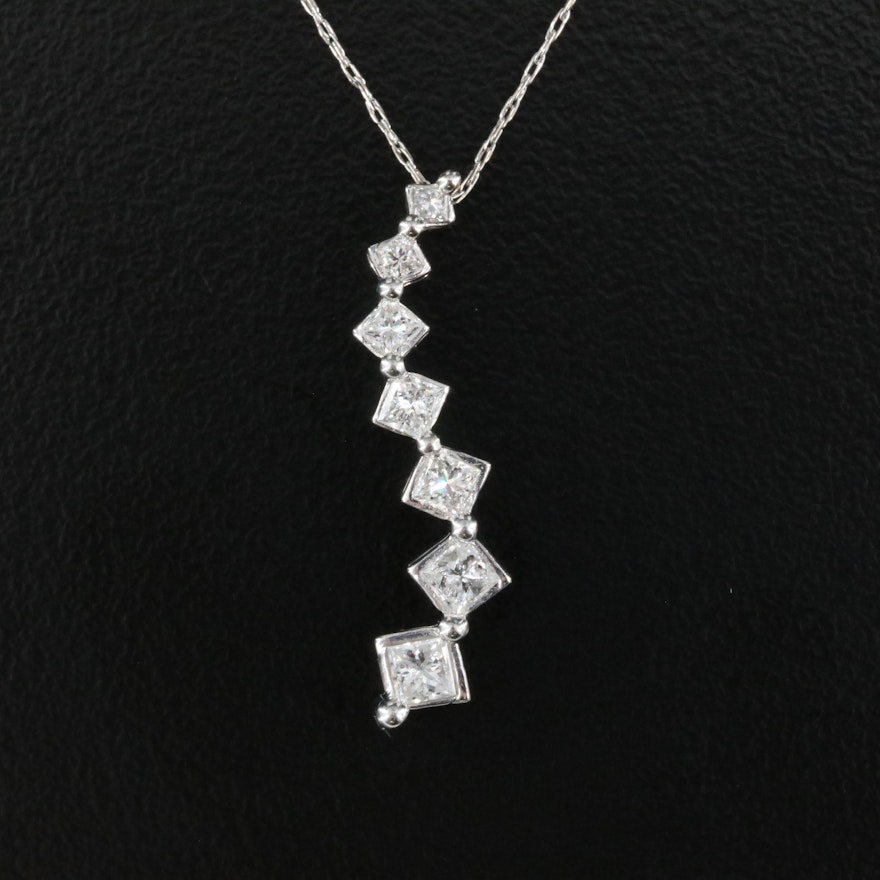 14K 0.50 CTW Diamond Journey Pendant Necklace